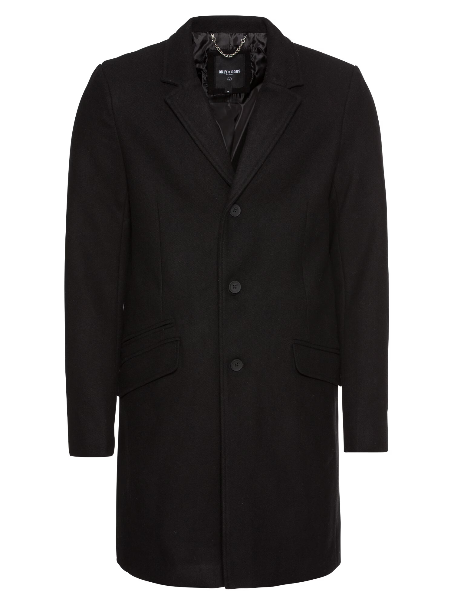 Only & Sons Prehoden plašč 'JULIAN SOLID WOOL COAT' črna - Pepit.si