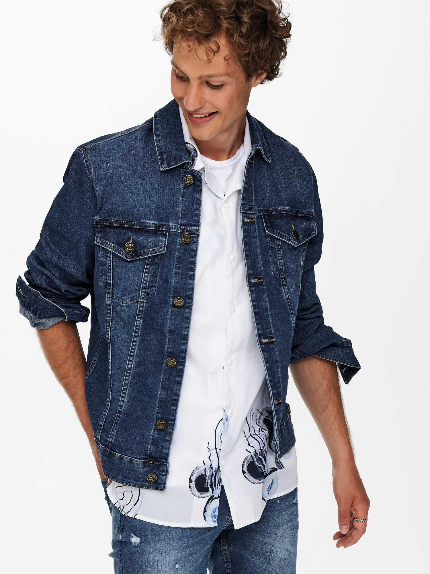 Only & Sons Prehodna jakna 'Come' moder denim - Pepit.si