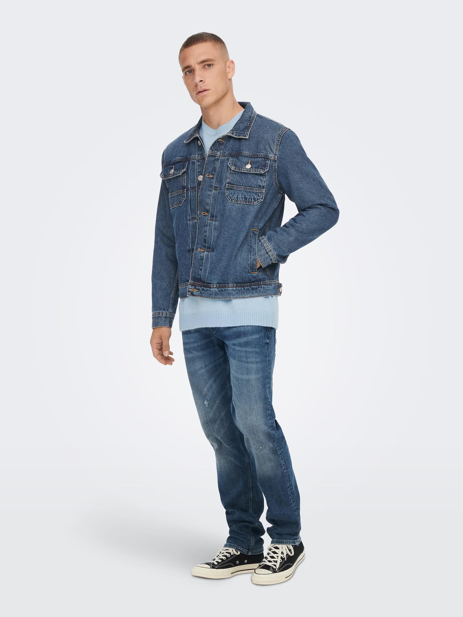 Only & Sons Prehodna jakna 'Duke' moder denim - Pepit.si