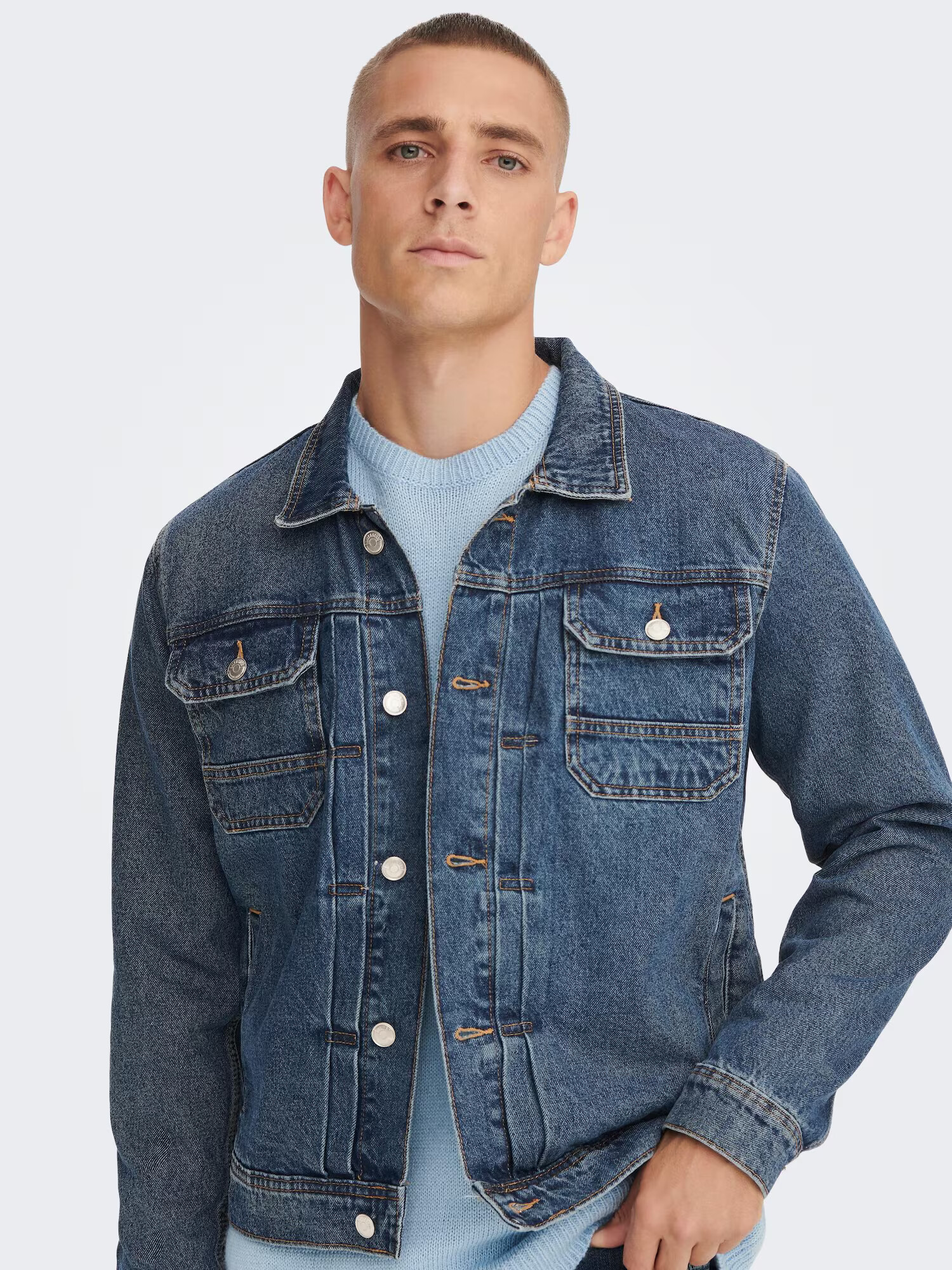 Only & Sons Prehodna jakna 'Duke' moder denim - Pepit.si