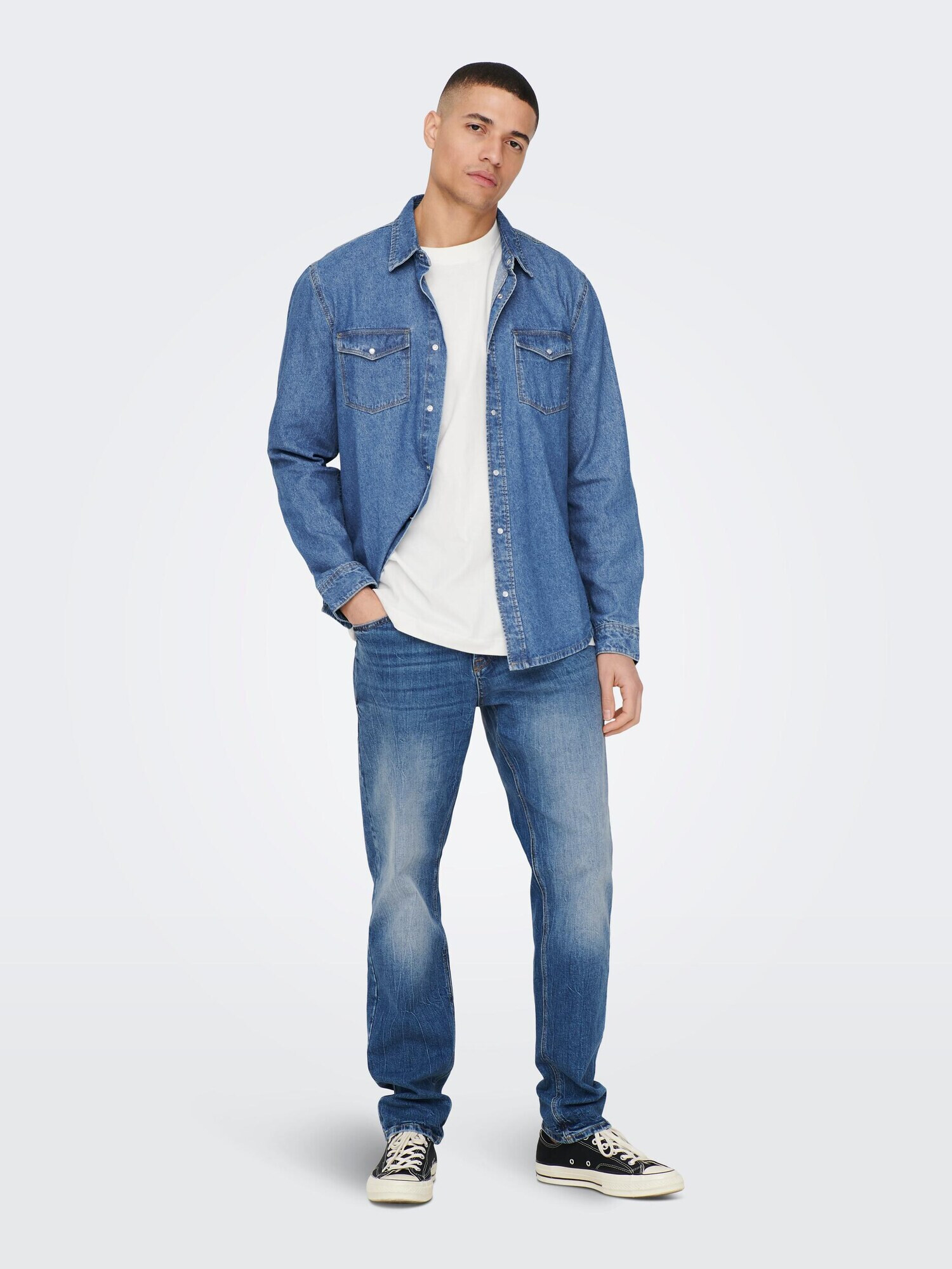 Only & Sons Srajca 'BANE' moder denim - Pepit.si