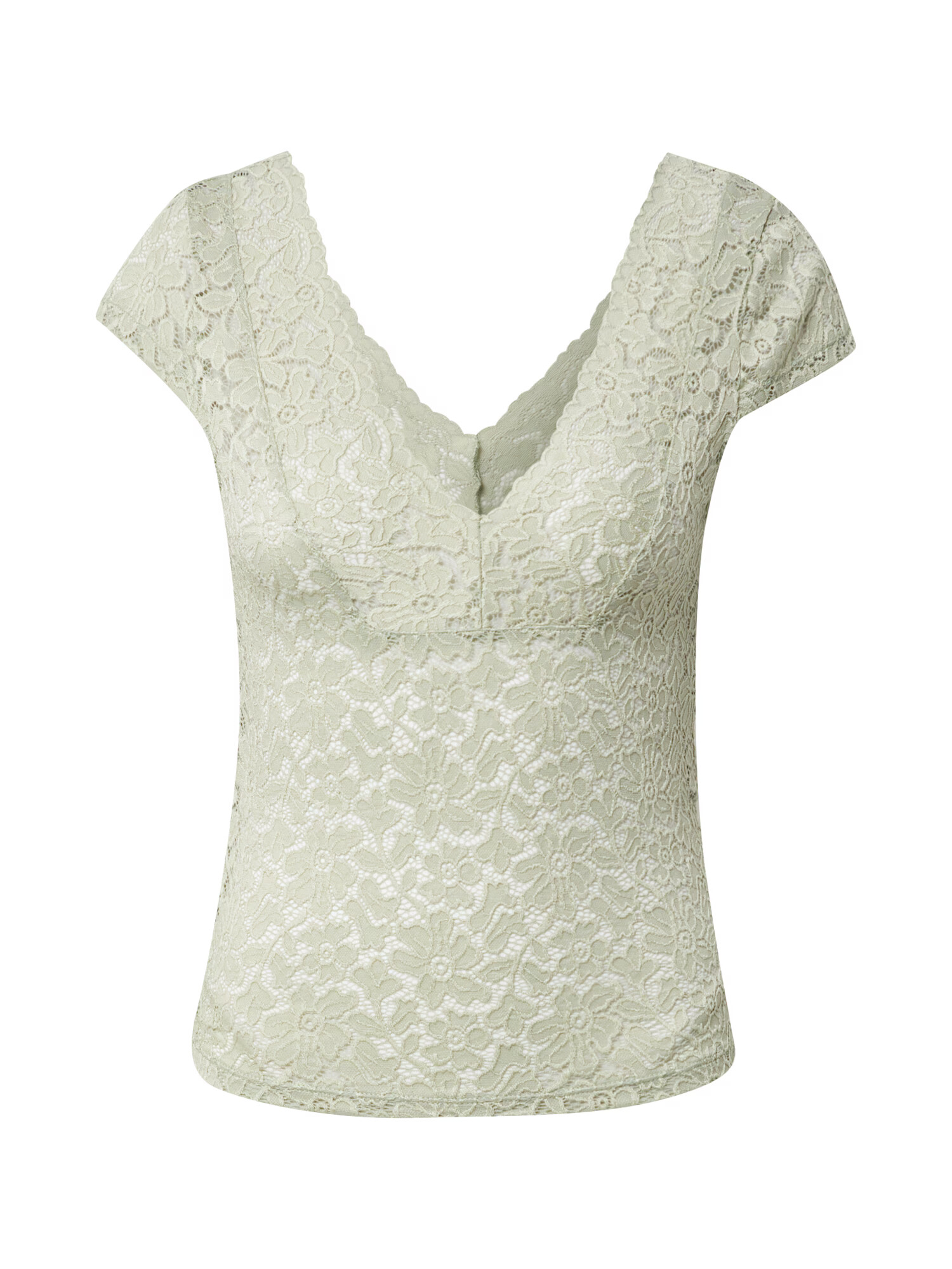 ONLY Top 'ONLALBA S/S V-NECK TOP JRS' svetlo zelena - Pepit.si