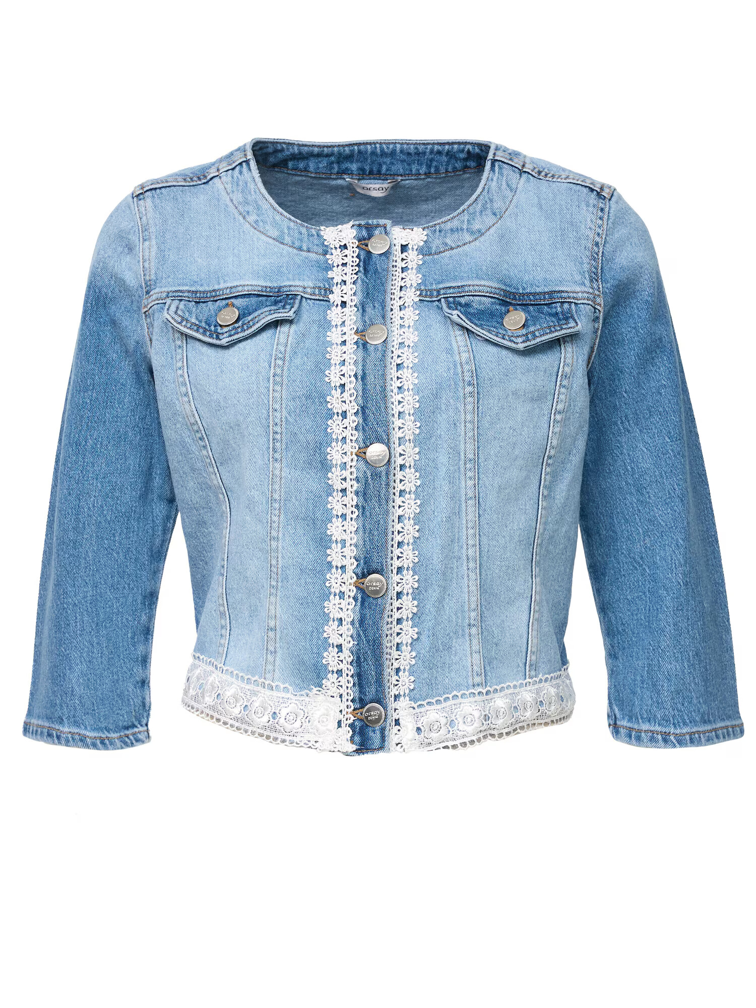 Orsay Prehodna jakna 'Newloulace' moder denim / bela - Pepit.si