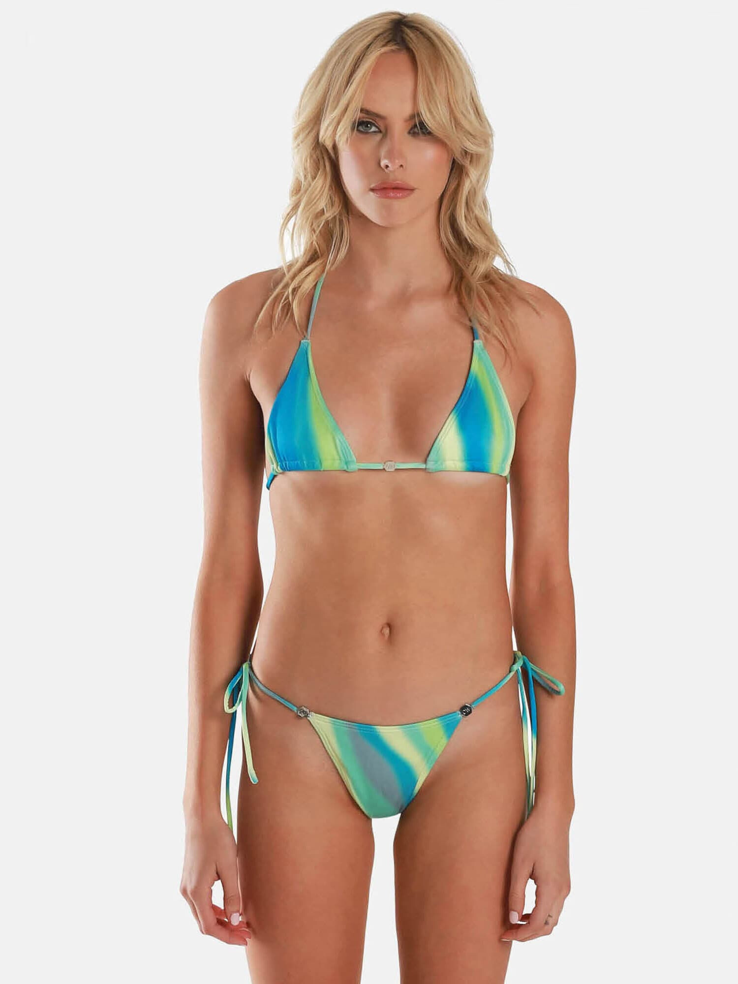 OW Collection Bikini zgornji del 'ARIEL' turkizna / nebeško modra / svetlo zelena - Pepit.si