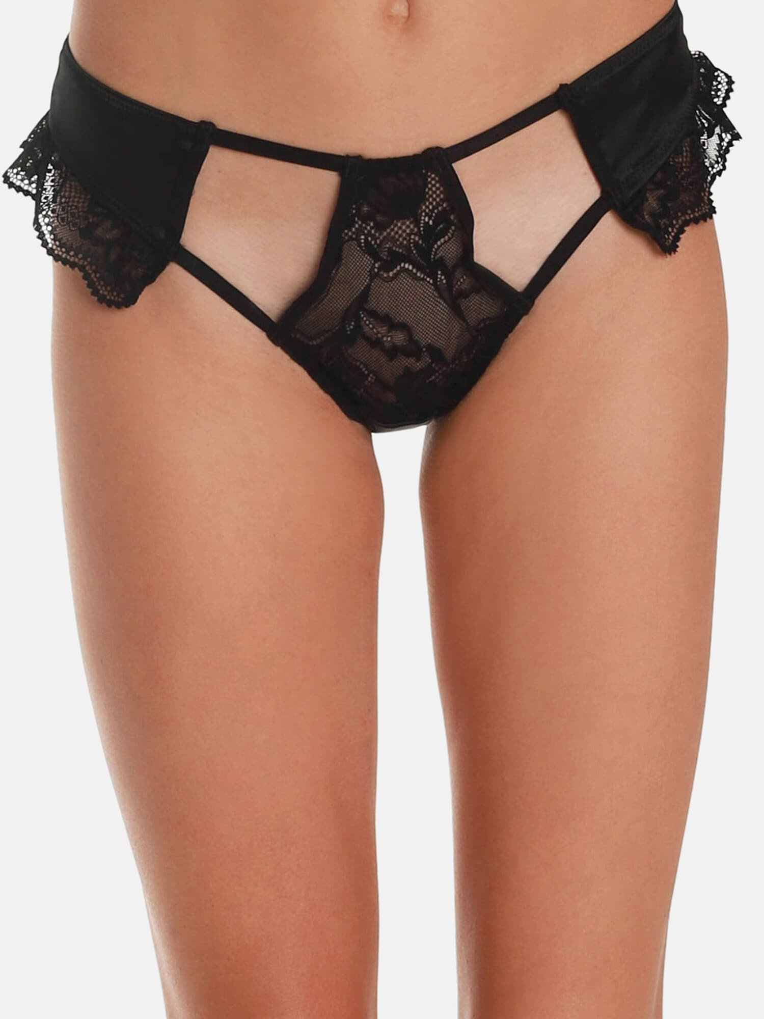 OW Collection Tangice 'ROSETTE Thong' črna - Pepit.si