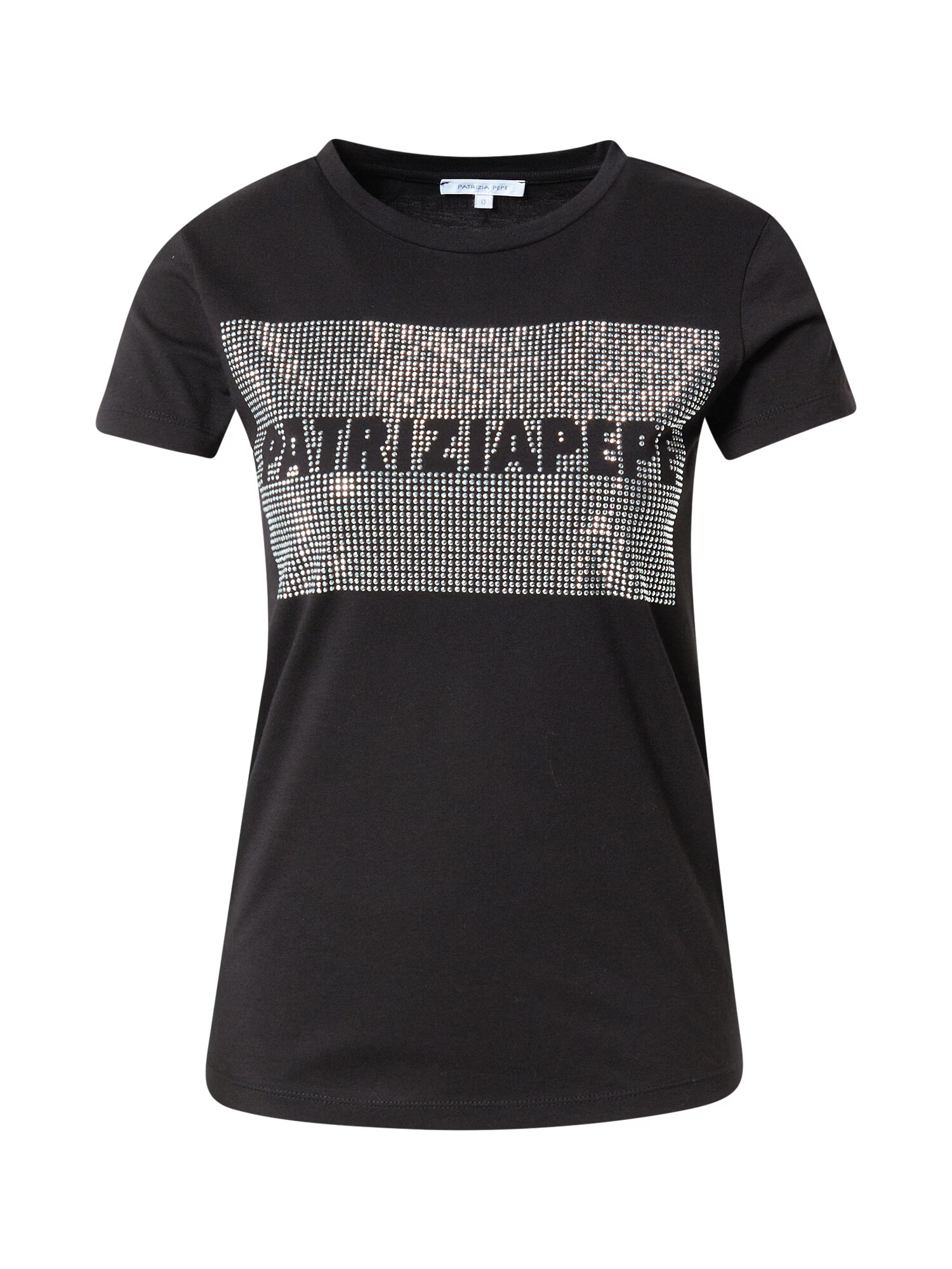 PATRIZIA PEPE T-Shirt 'MAGLIA' črna / srebrna - Pepit.si