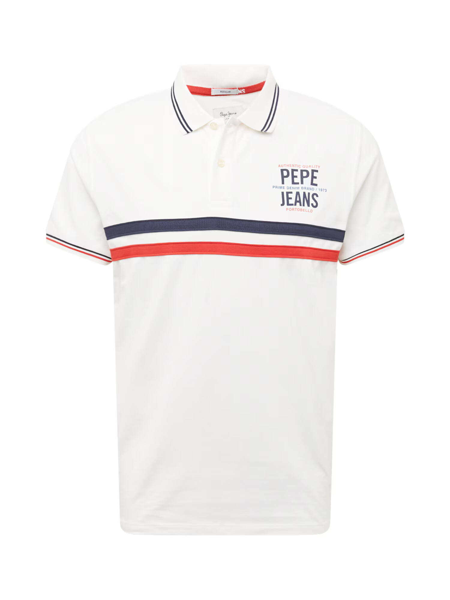 Pepe Jeans Majica 'BALDWIN' bela / mornarska / rdeča - Pepit.si