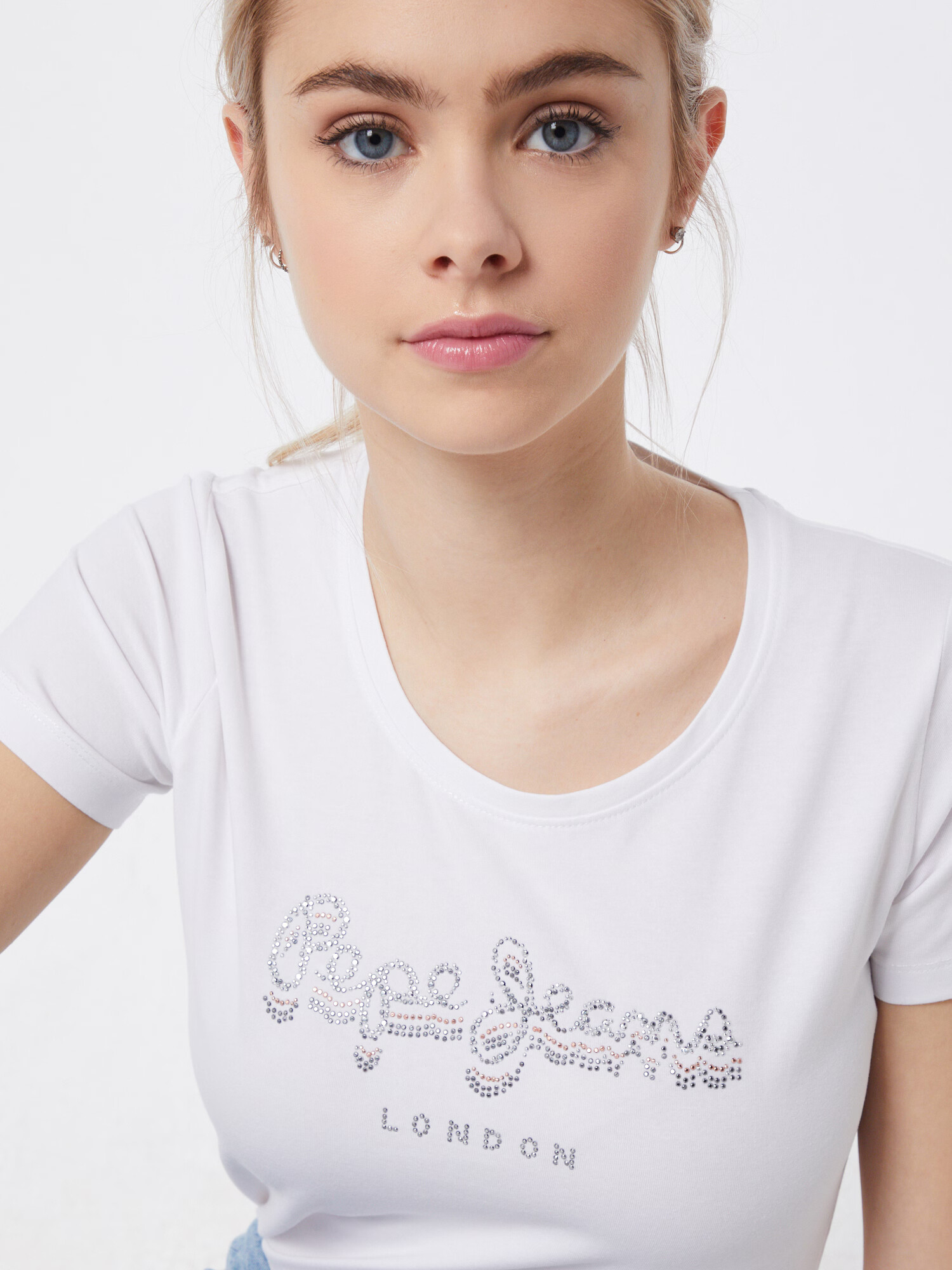 Pepe Jeans Majica 'BEATRICE' srebrna / bela - Pepit.si