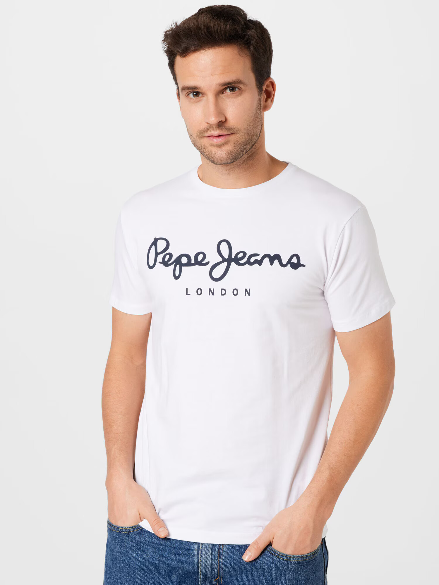 Pepe Jeans Majica temno modra / bela - Pepit.si