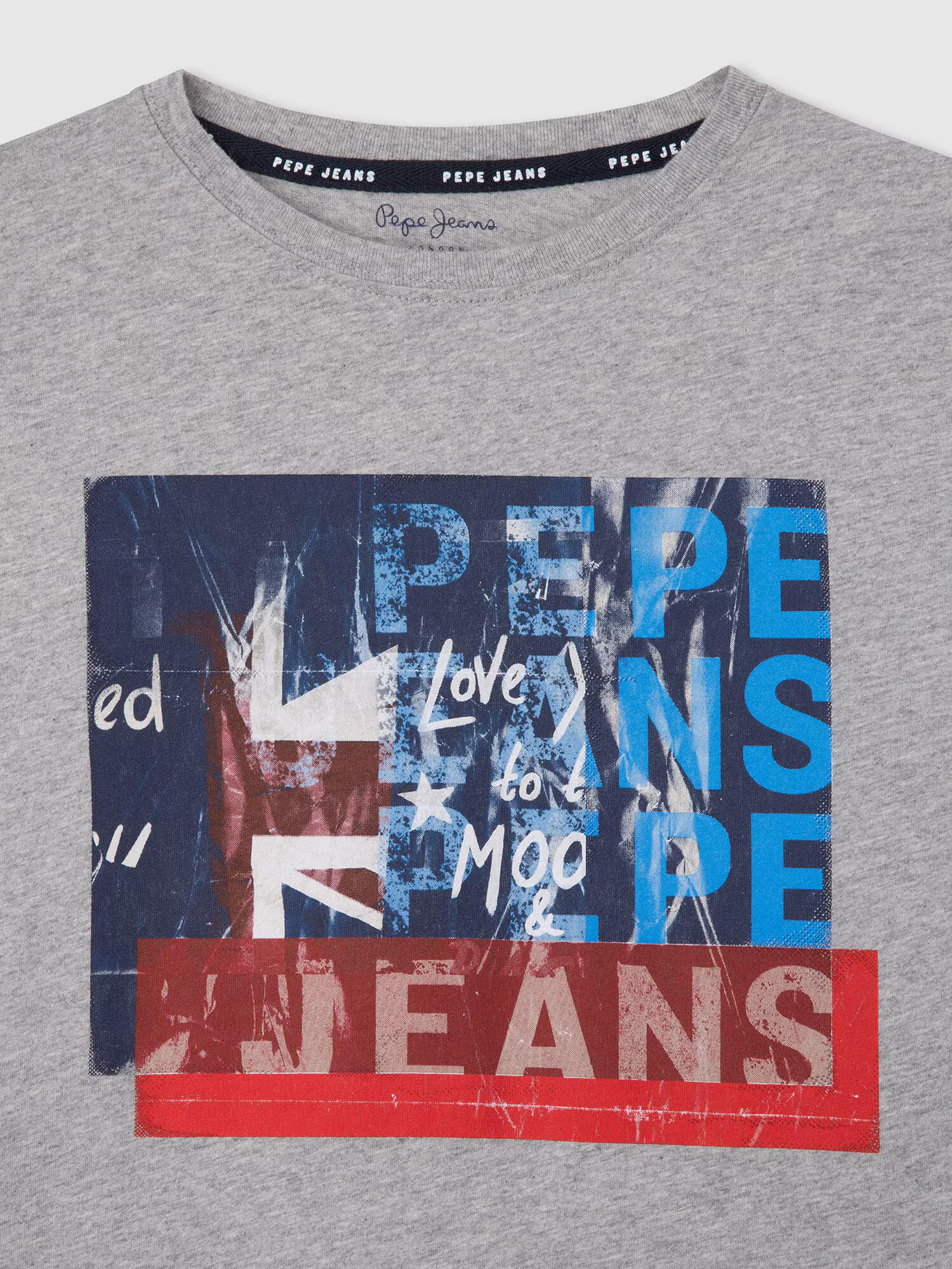 Pepe Jeans Majica 'CLAUS' mornarska / kraljevo modra / pegasto siva / karminsko rdeča - Pepit.si