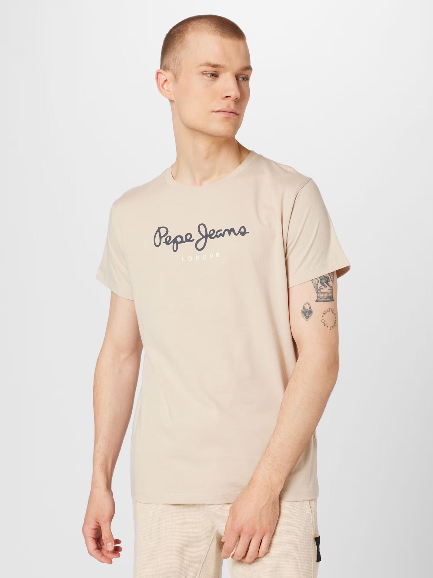 Pepe Jeans Majica 'EGGO' bež / črna / bela - Pepit.si