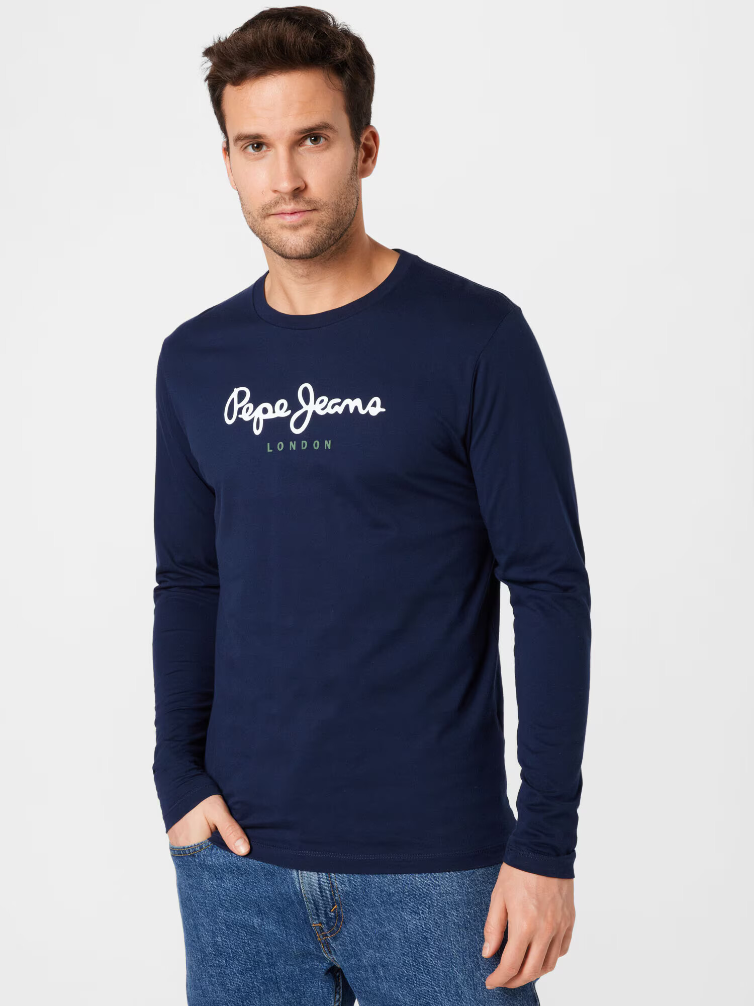 Pepe Jeans Majica 'Eggo' mornarska / pastelno zelena / bela - Pepit.si