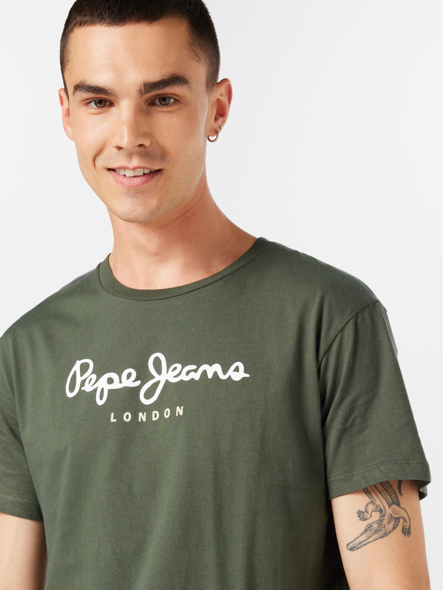 Pepe Jeans Majica 'Eggo' oliva / bela - Pepit.si