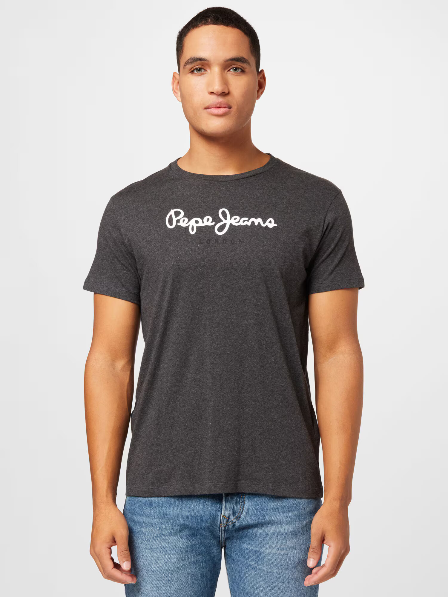 Pepe Jeans Majica 'Eggo' temno siva / bela - Pepit.si