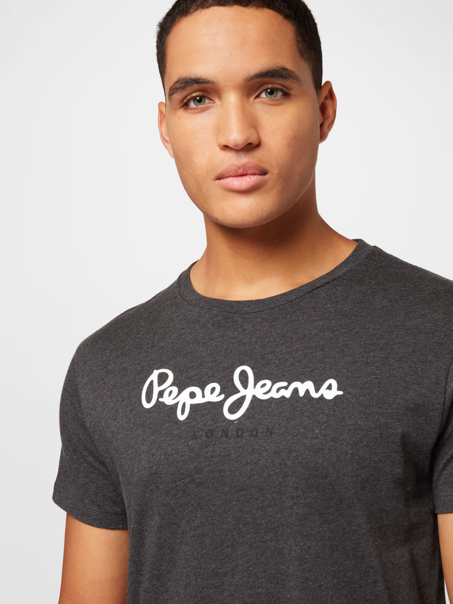 Pepe Jeans Majica 'Eggo' temno siva / bela - Pepit.si