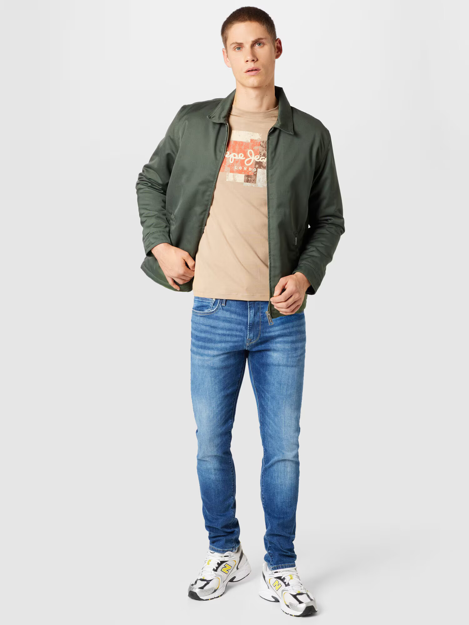 Pepe Jeans Majica 'SCOTTY' bež / rjava / oranžna / bela - Pepit.si