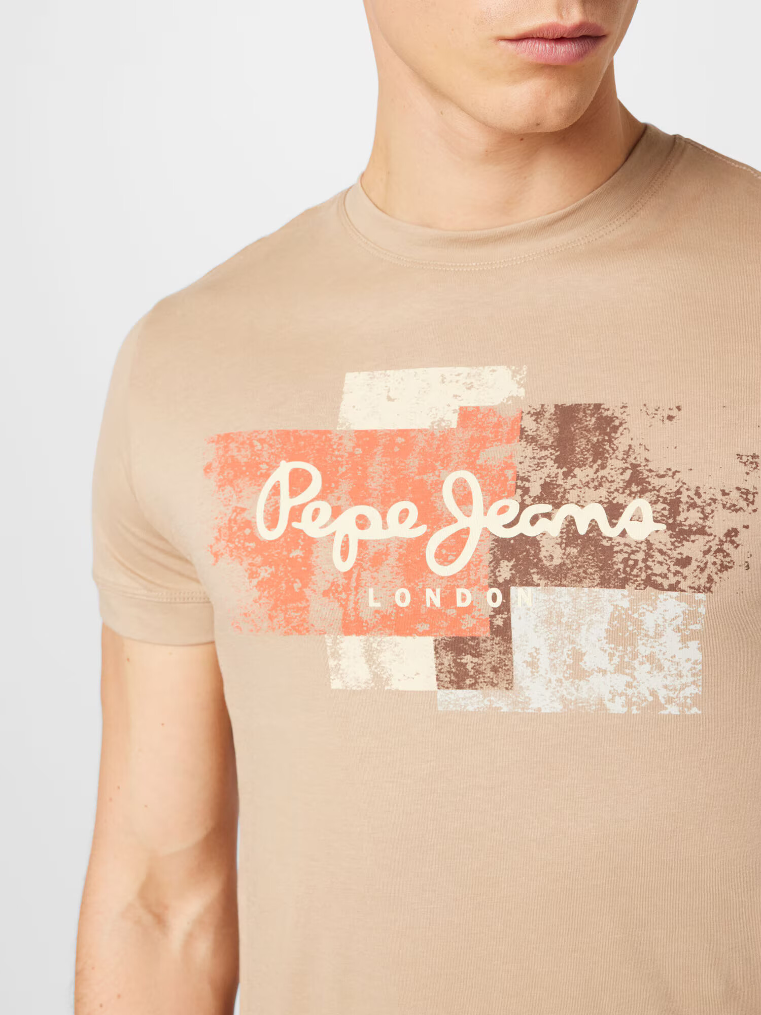 Pepe Jeans Majica 'SCOTTY' bež / rjava / oranžna / bela - Pepit.si