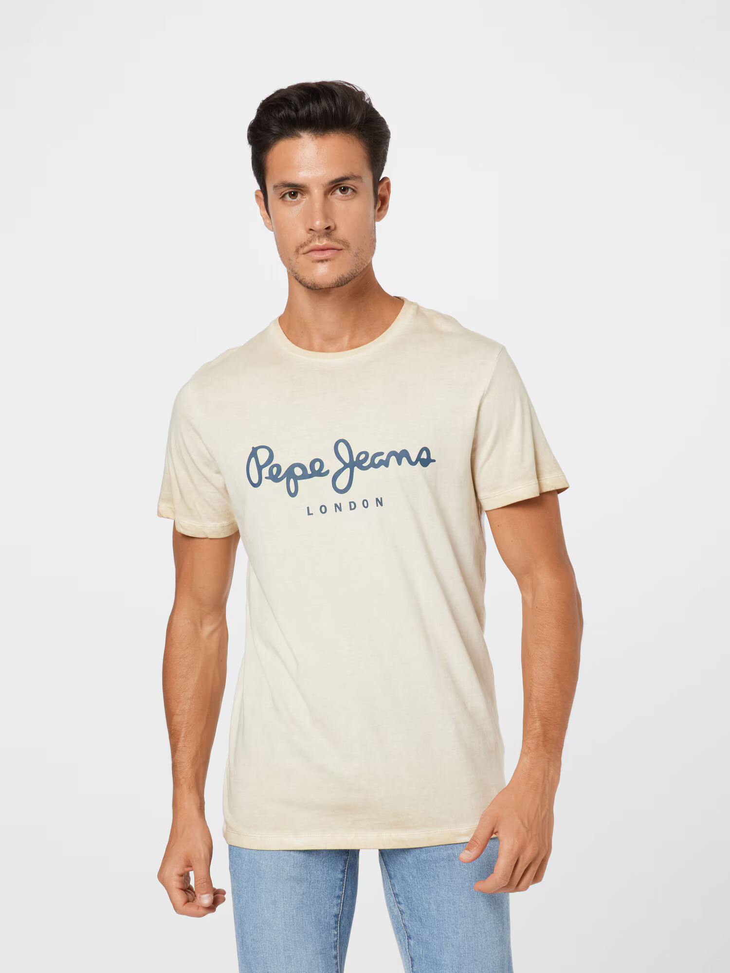 Pepe Jeans Majica 'WEST SIR' bež / golobje modra - Pepit.si