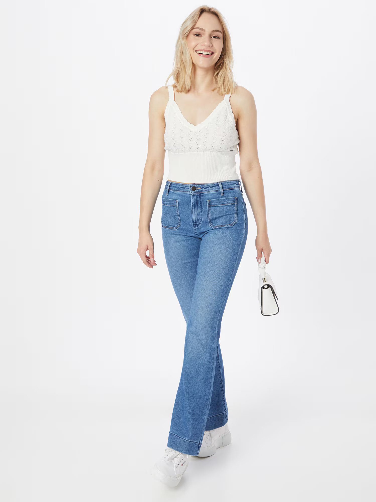 Pepe Jeans Top z naramnicami 'BEVERLE' bela - Pepit.si