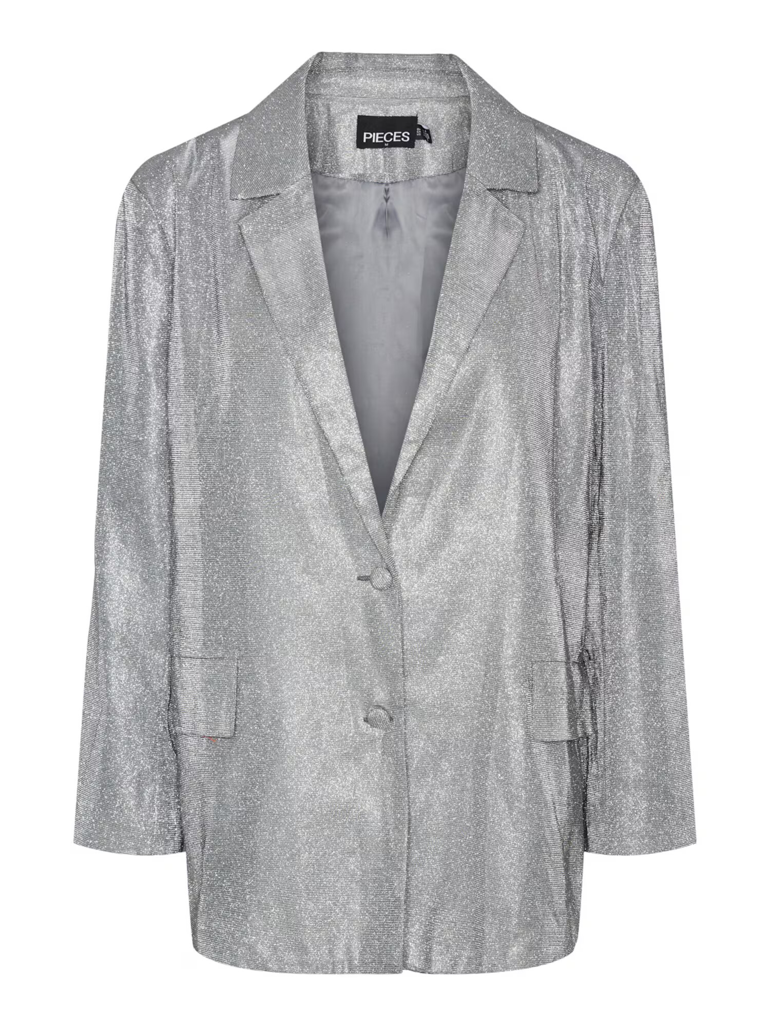 PIECES Blazer 'GLITTY' srebrna - Pepit.si