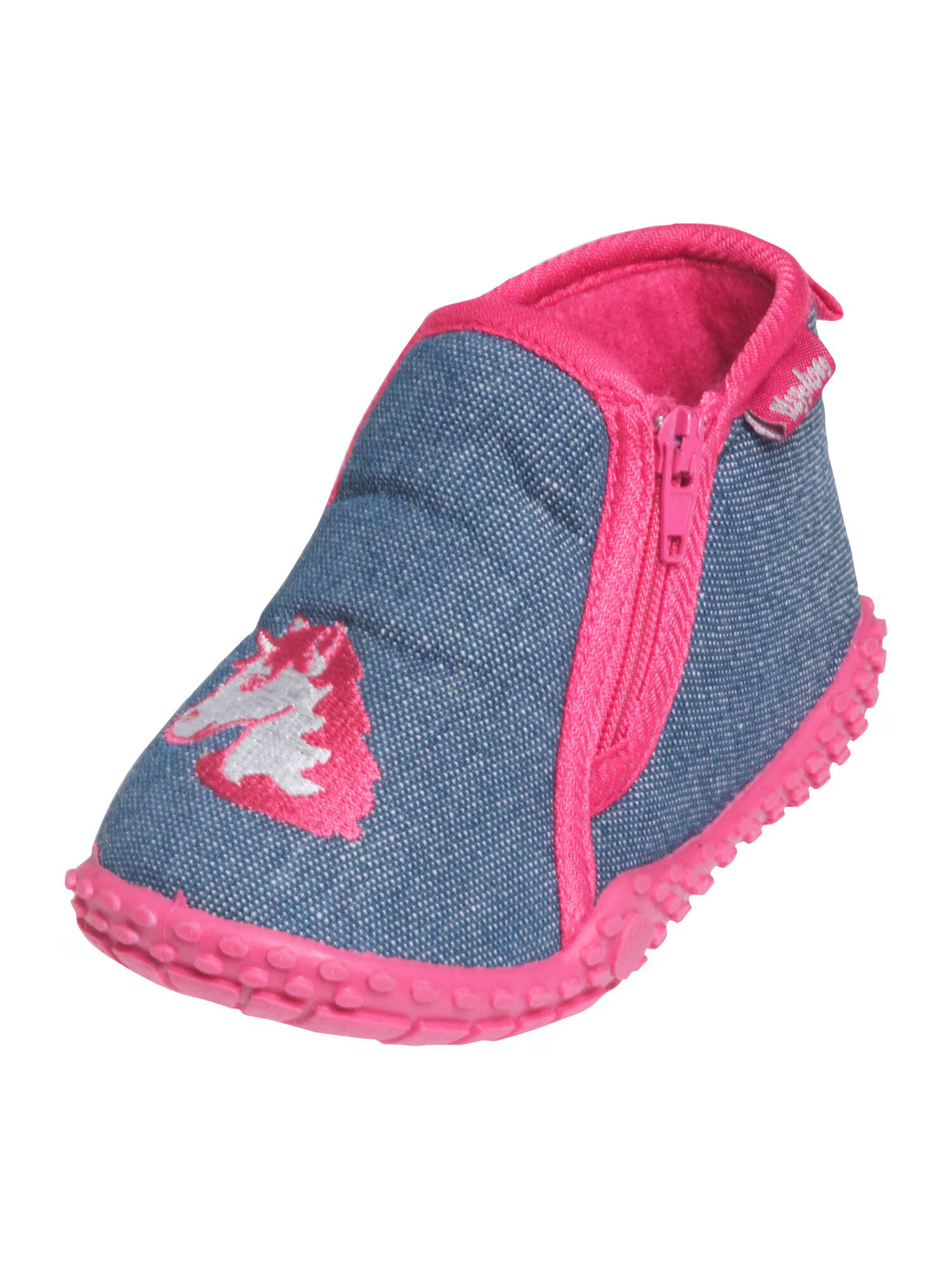 PLAYSHOES Copat 'Einhorn' moder denim / temno roza - Pepit.si