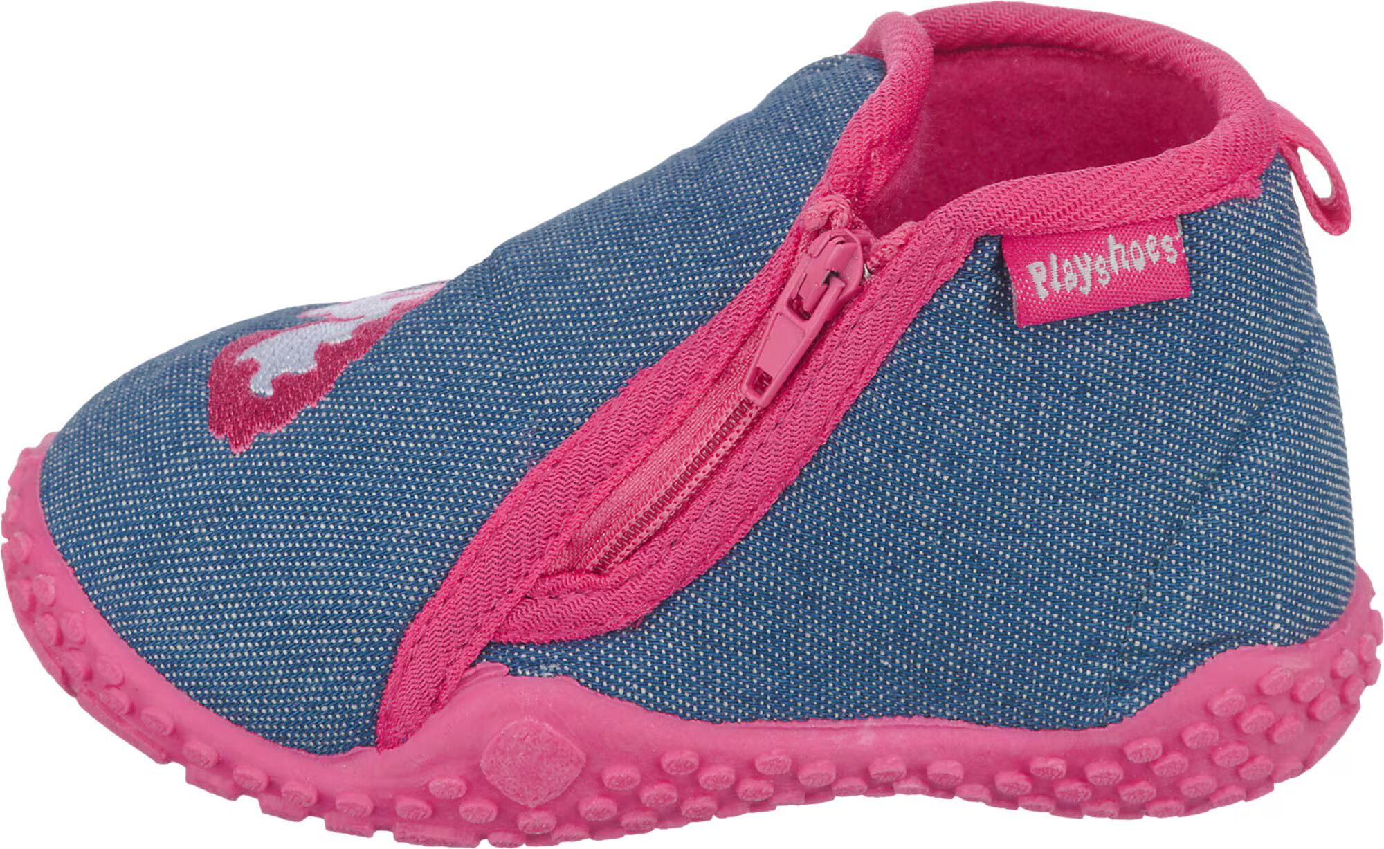 PLAYSHOES Copat 'Einhorn' moder denim / temno roza - Pepit.si