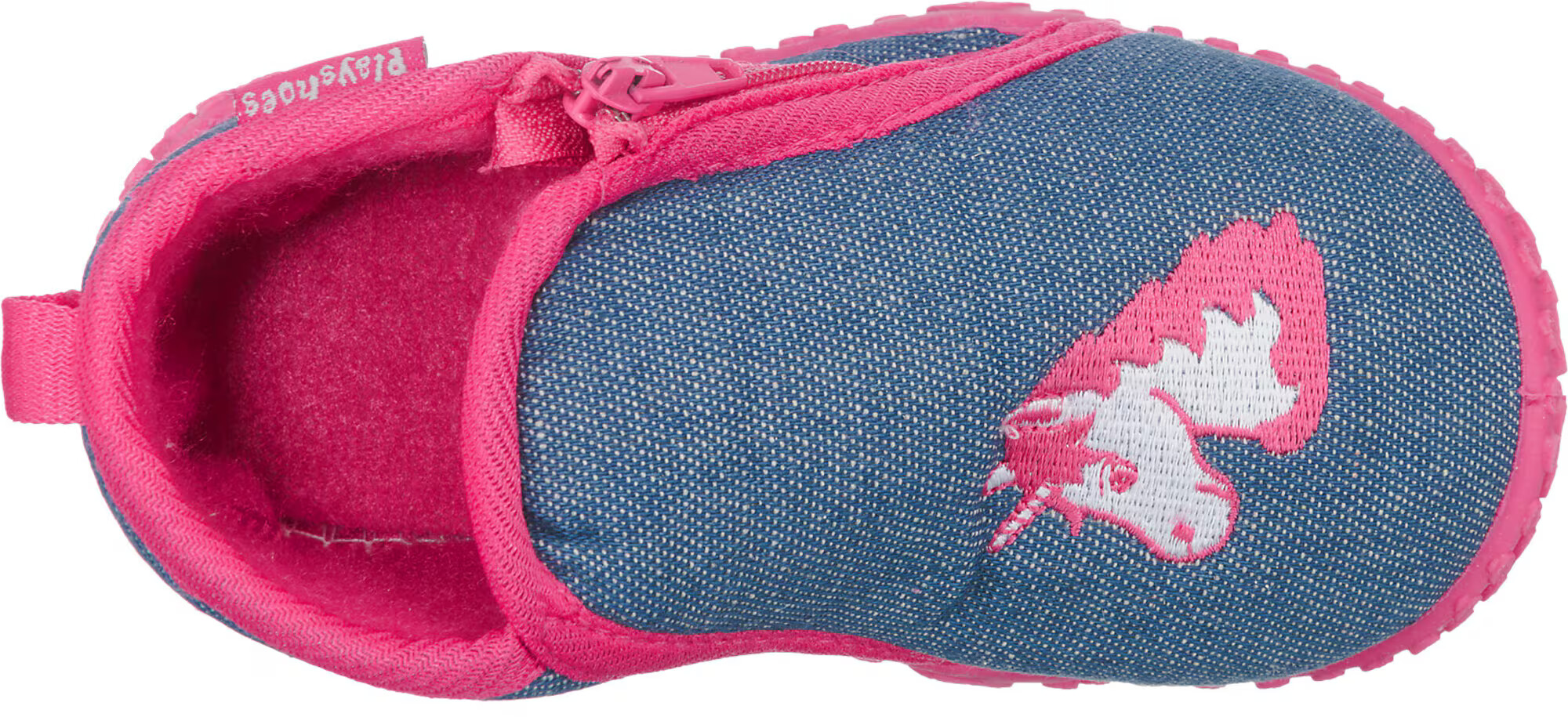 PLAYSHOES Copat 'Einhorn' moder denim / temno roza - Pepit.si