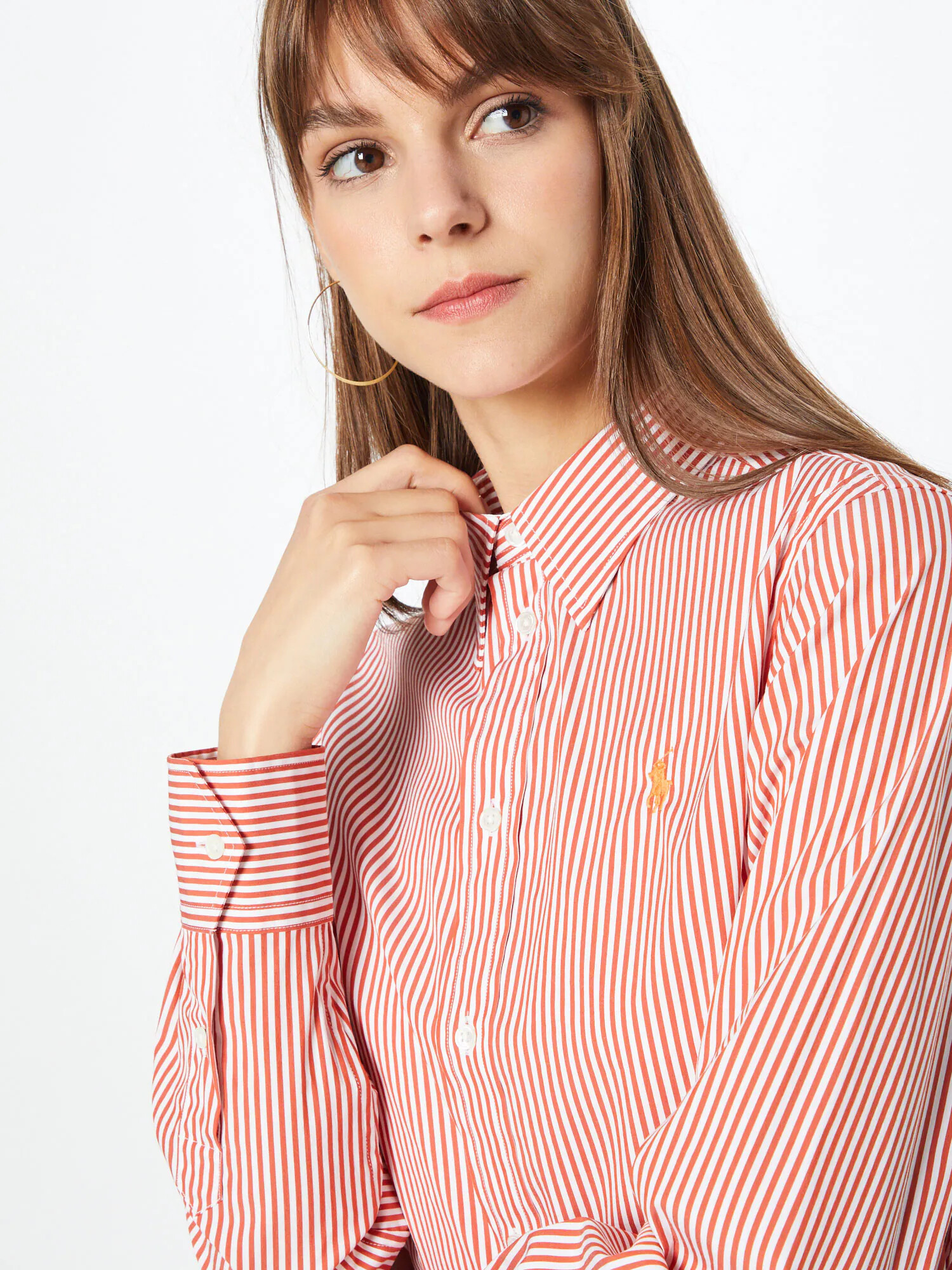 Polo Ralph Lauren Bluza 'GEORGIA' oranžna / rdeča / bela - Pepit.si