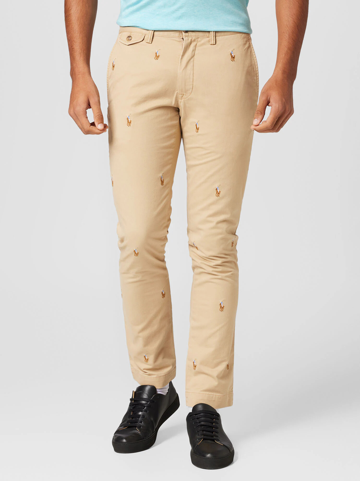 Polo Ralph Lauren Chino hlače 'BEDFORD' svetlo modra / rjava / svetlo rjava / bela - Pepit.si