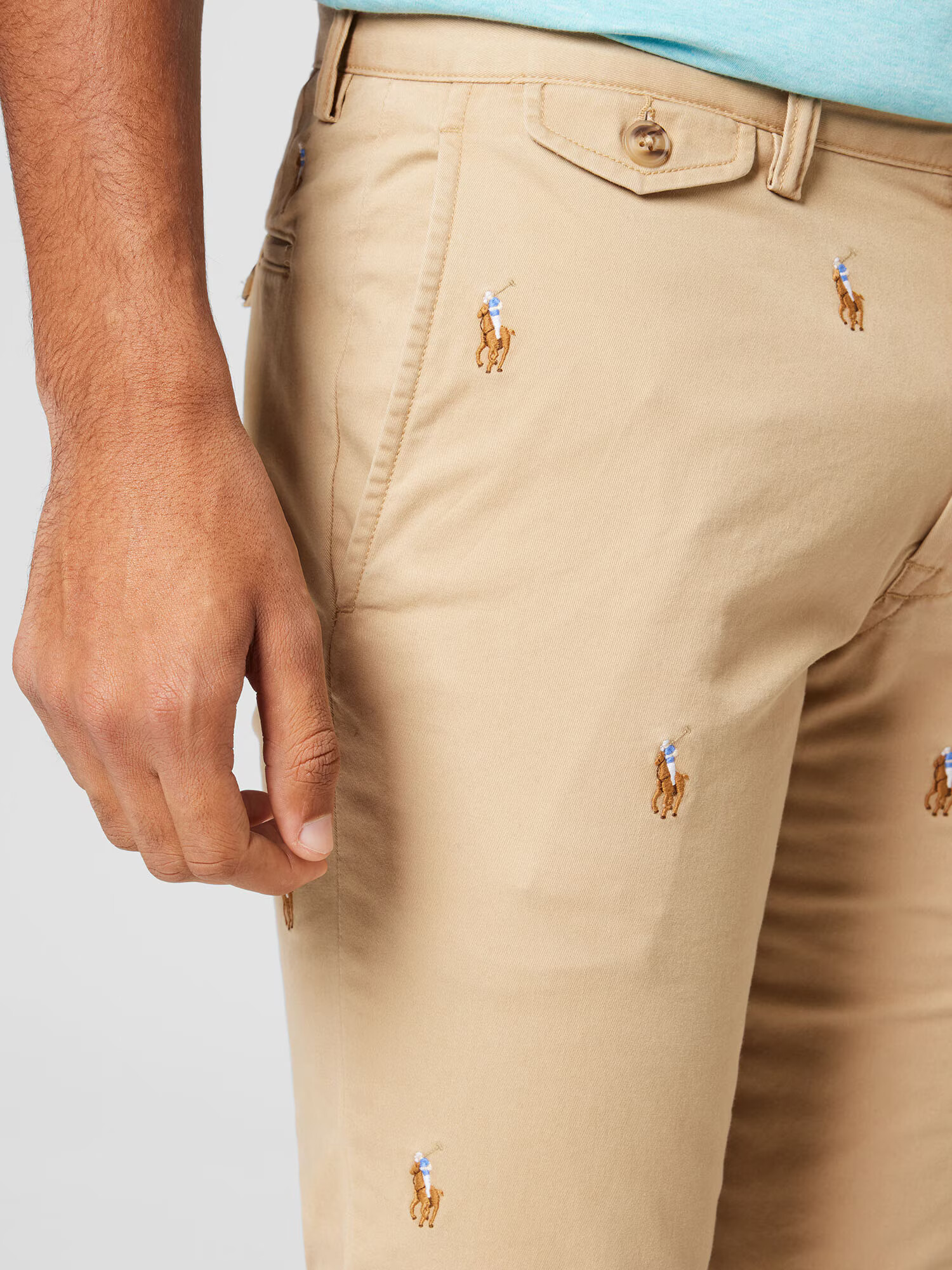 Polo Ralph Lauren Chino hlače 'BEDFORD' svetlo modra / rjava / svetlo rjava / bela - Pepit.si