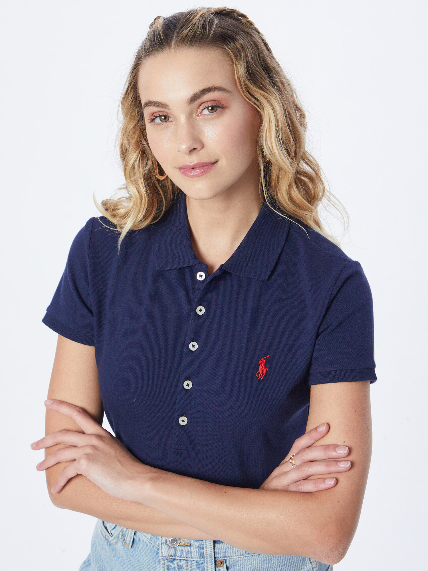 Polo Ralph Lauren Majica 'Julie' mornarska / rdeča - Pepit.si