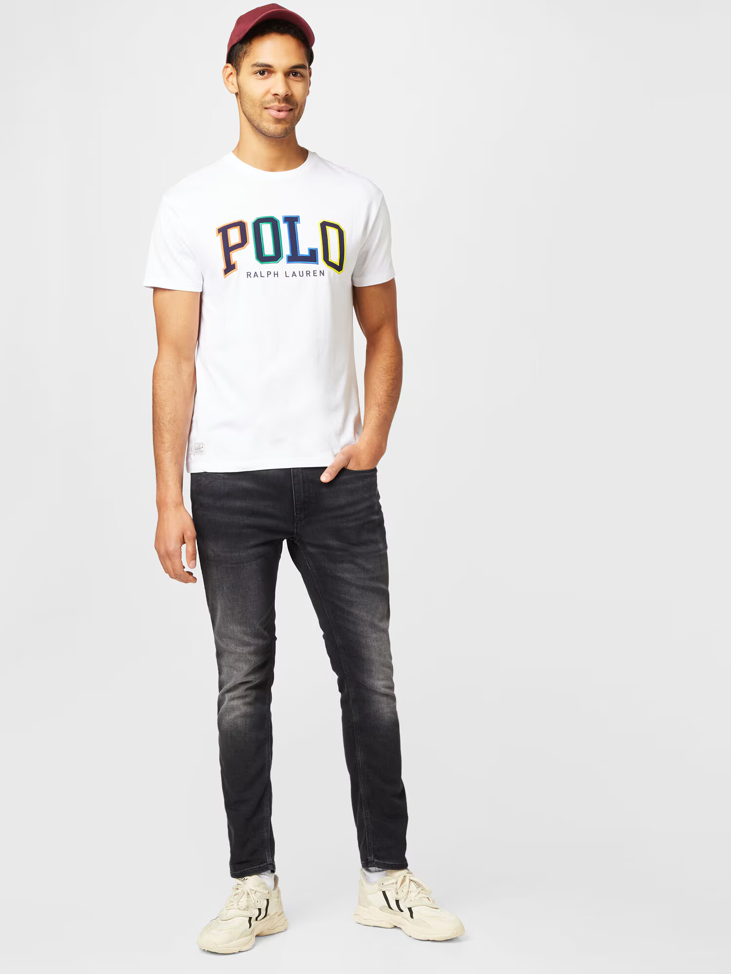 Polo Ralph Lauren Majica mornarska / travnato zelena / oranžna / bela - Pepit.si