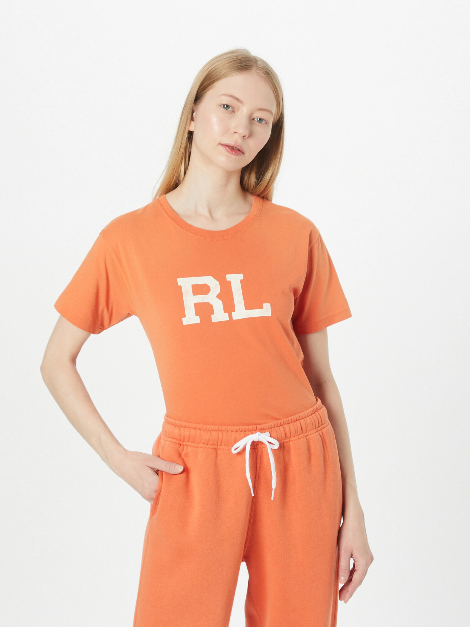 Polo Ralph Lauren Majica oranžna / bela - Pepit.si