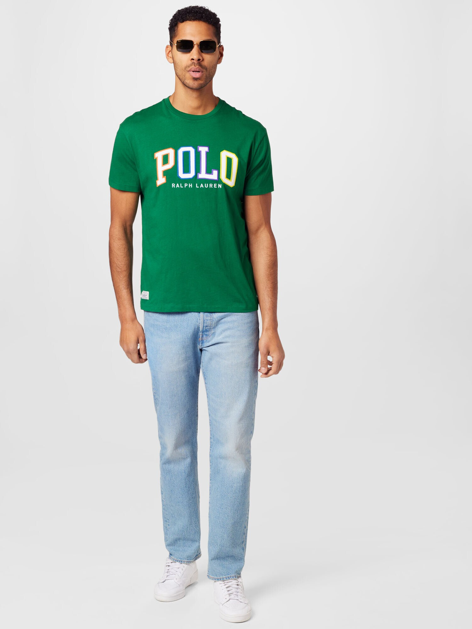 Polo Ralph Lauren Majica zelena / lila / oranžna / bela - Pepit.si