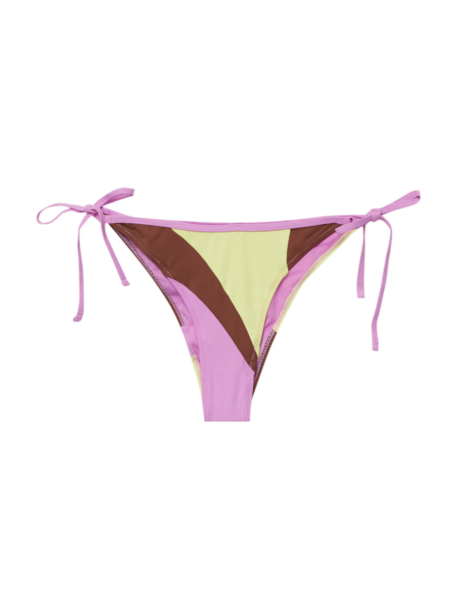 Pull&Bear Bikini hlačke pueblo / limona / svetlo roza - Pepit.si