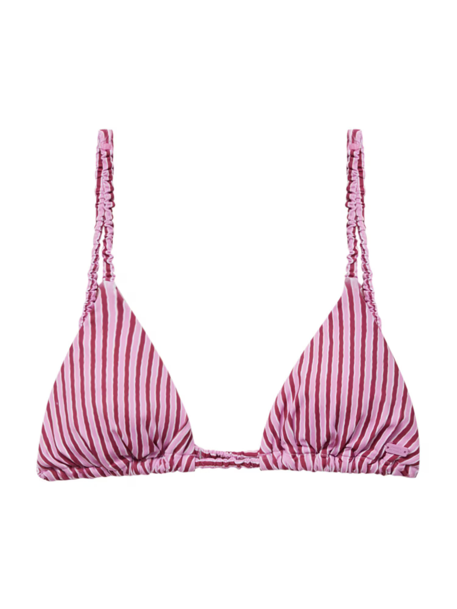 Pull&Bear Bikini zgornji del svetlo roza / temno roza / bela - Pepit.si