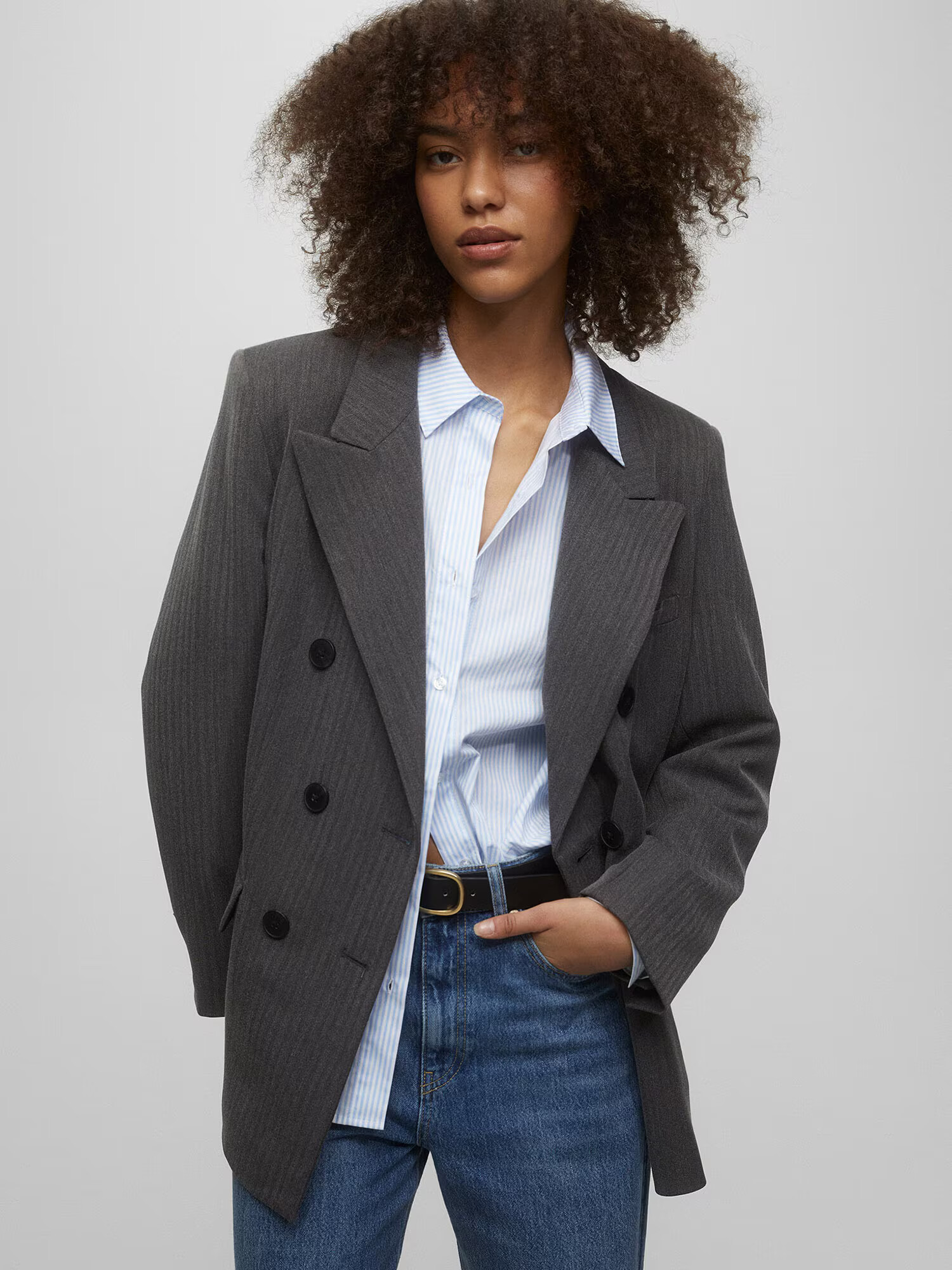 Pull&Bear Blazer pegasto črna - Pepit.si