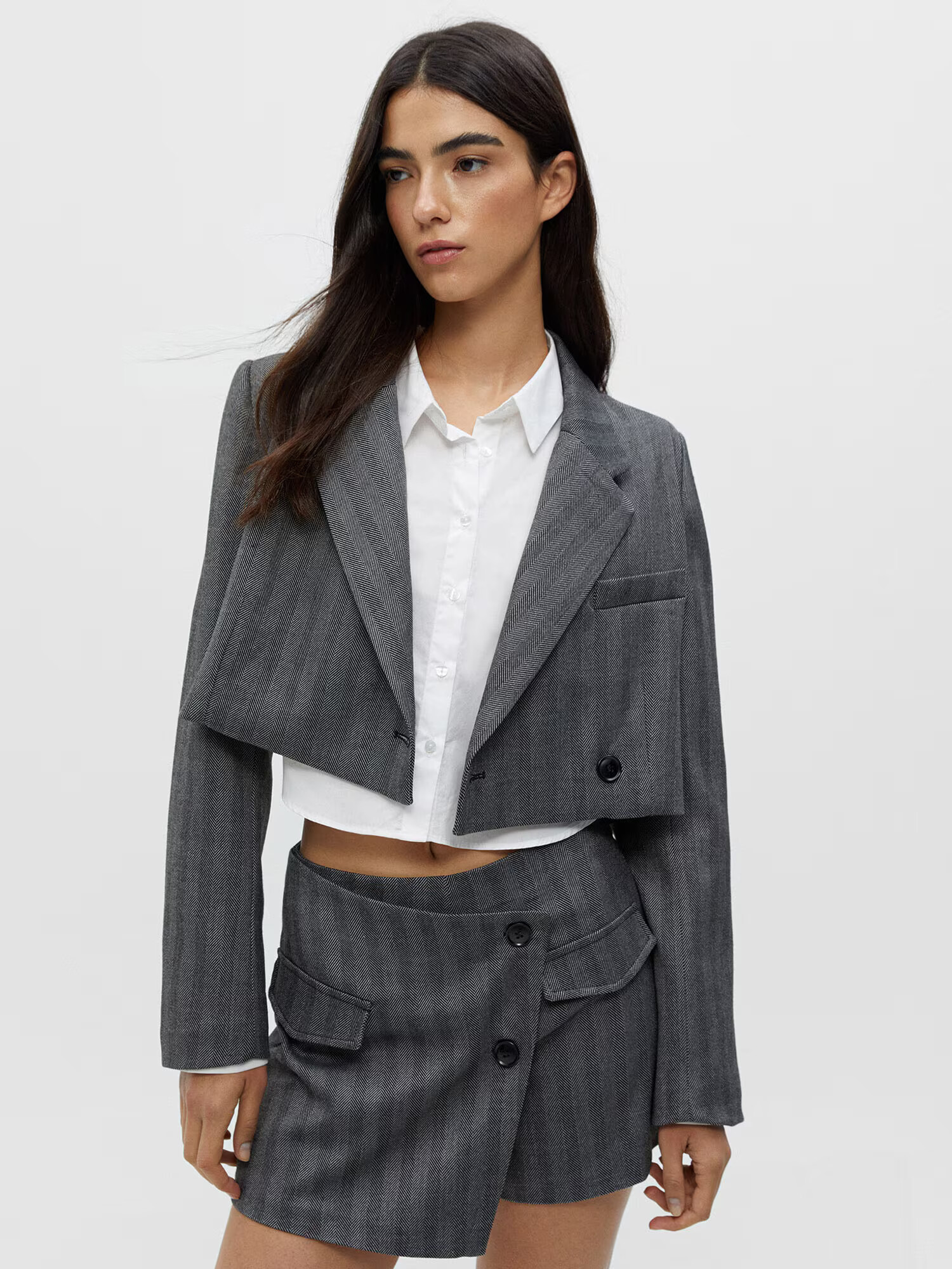 Pull&Bear Blazer temno siva / črna - Pepit.si