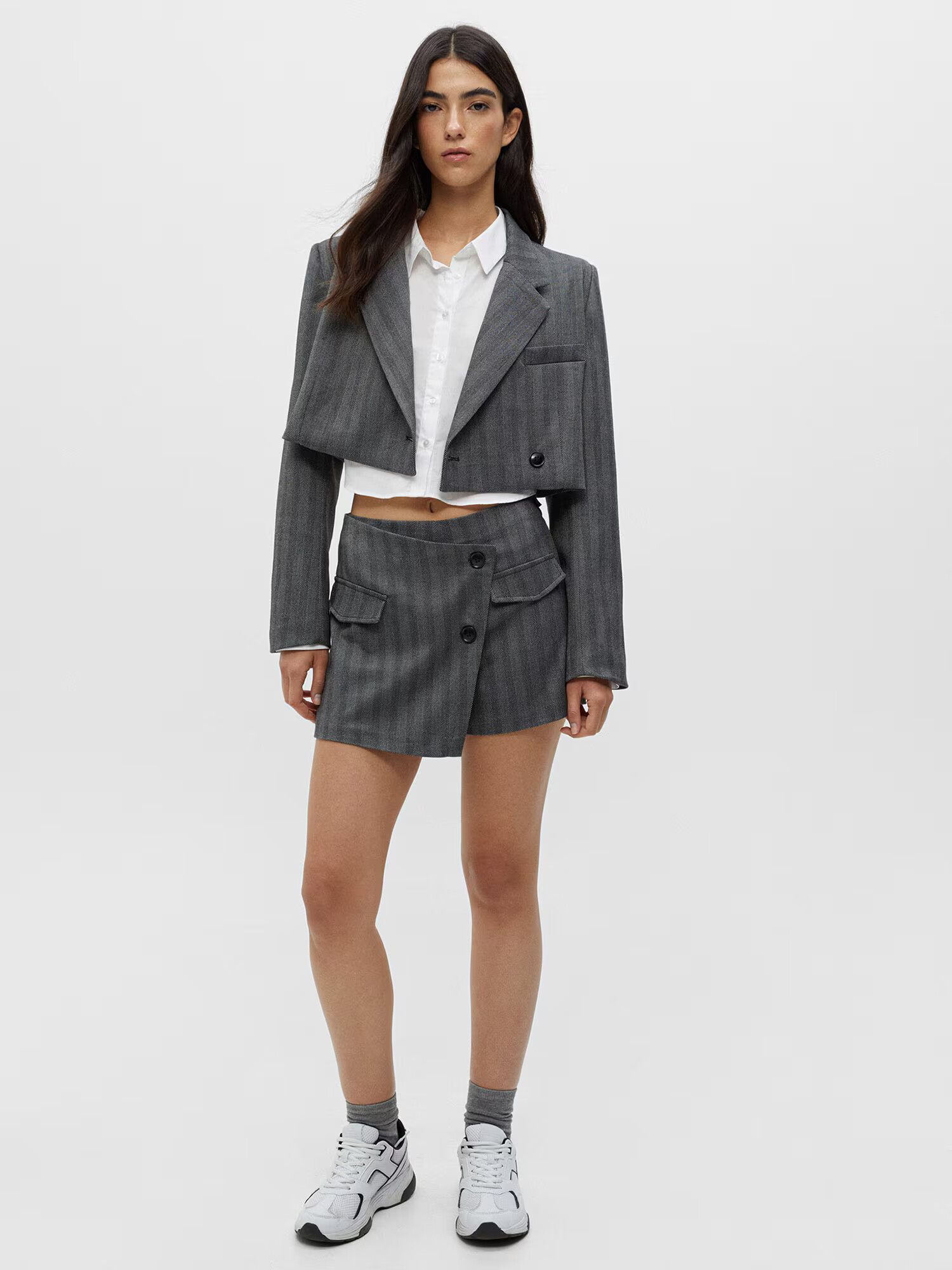 Pull&Bear Blazer temno siva / črna - Pepit.si