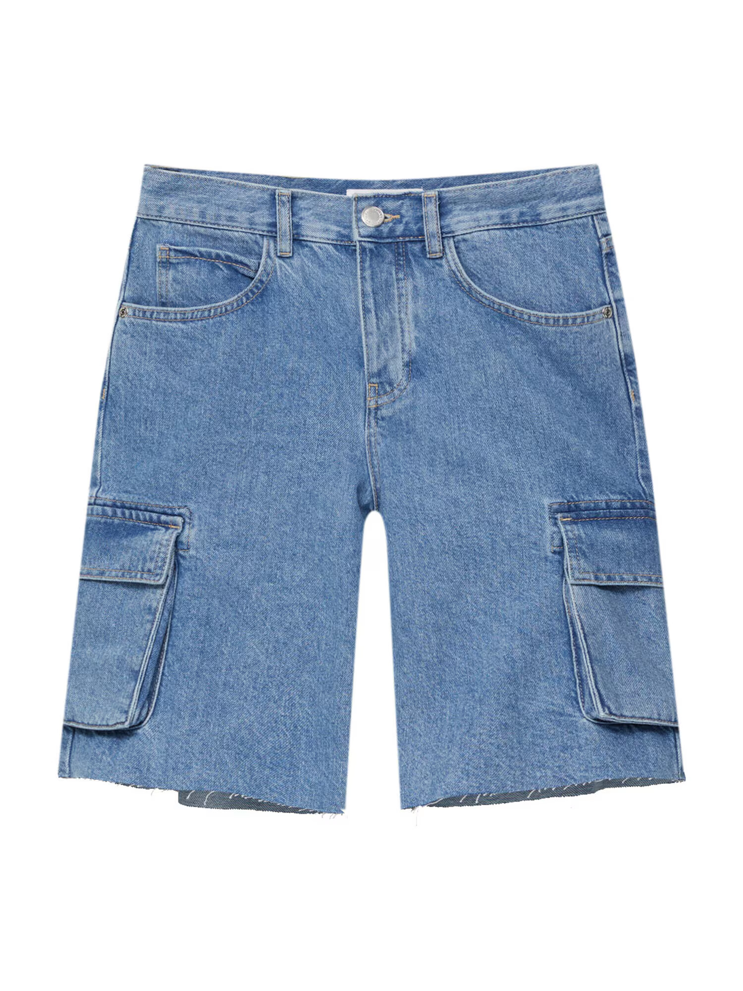 Pull&Bear Kargo kavbojke moder denim - Pepit.si