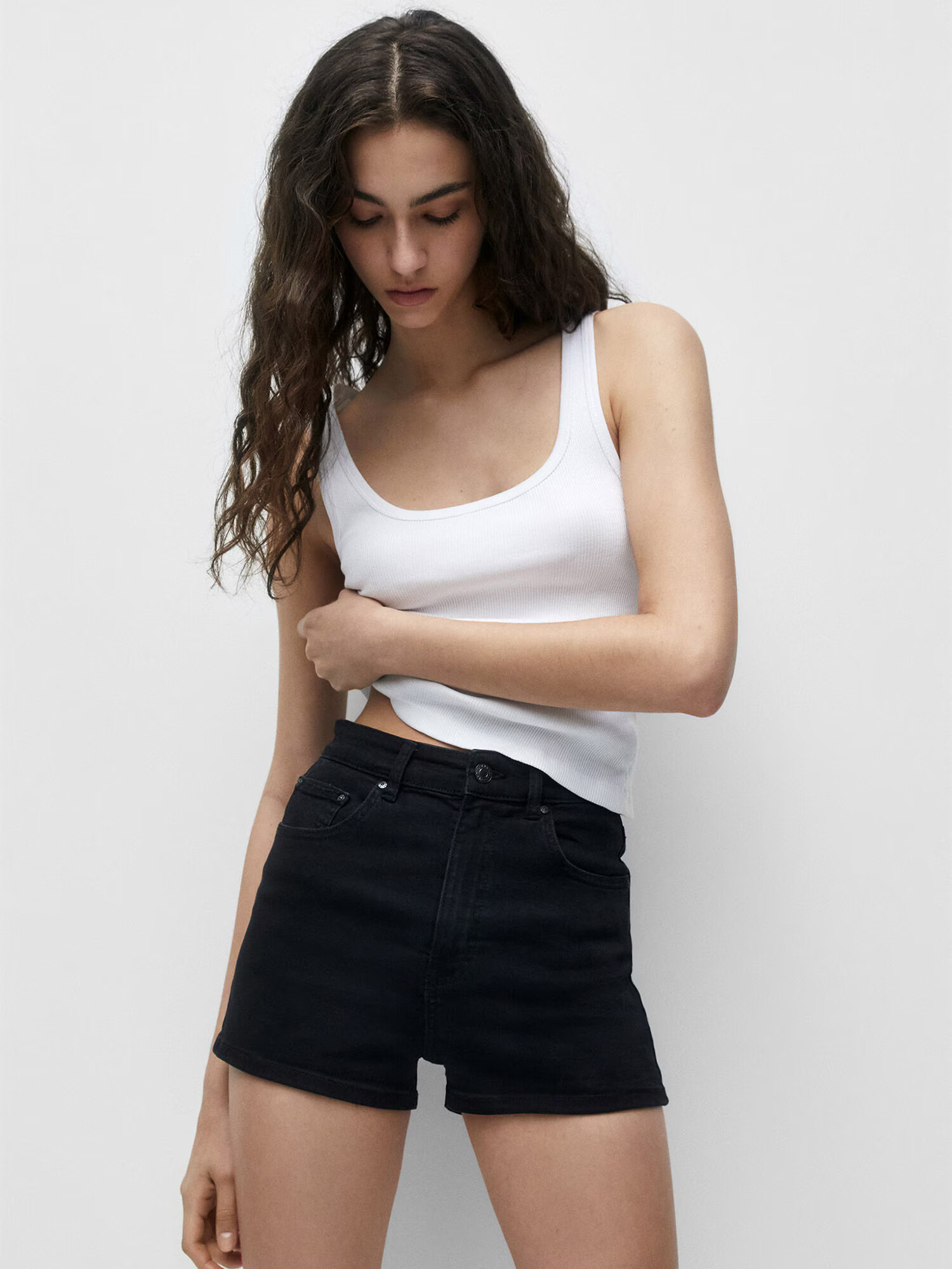 Pull&Bear Kavbojke črn denim - Pepit.si