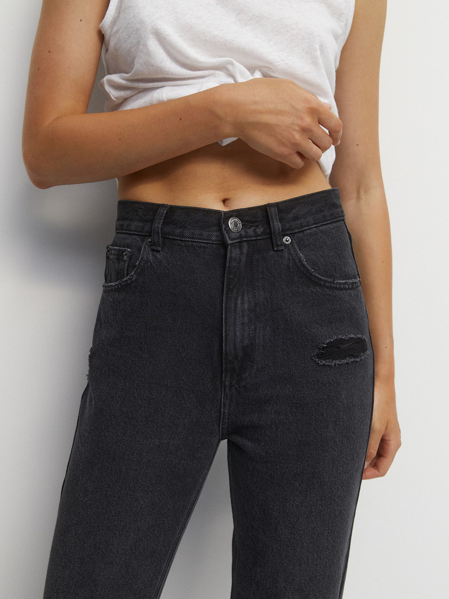 Pull&Bear Kavbojke črn denim - Pepit.si