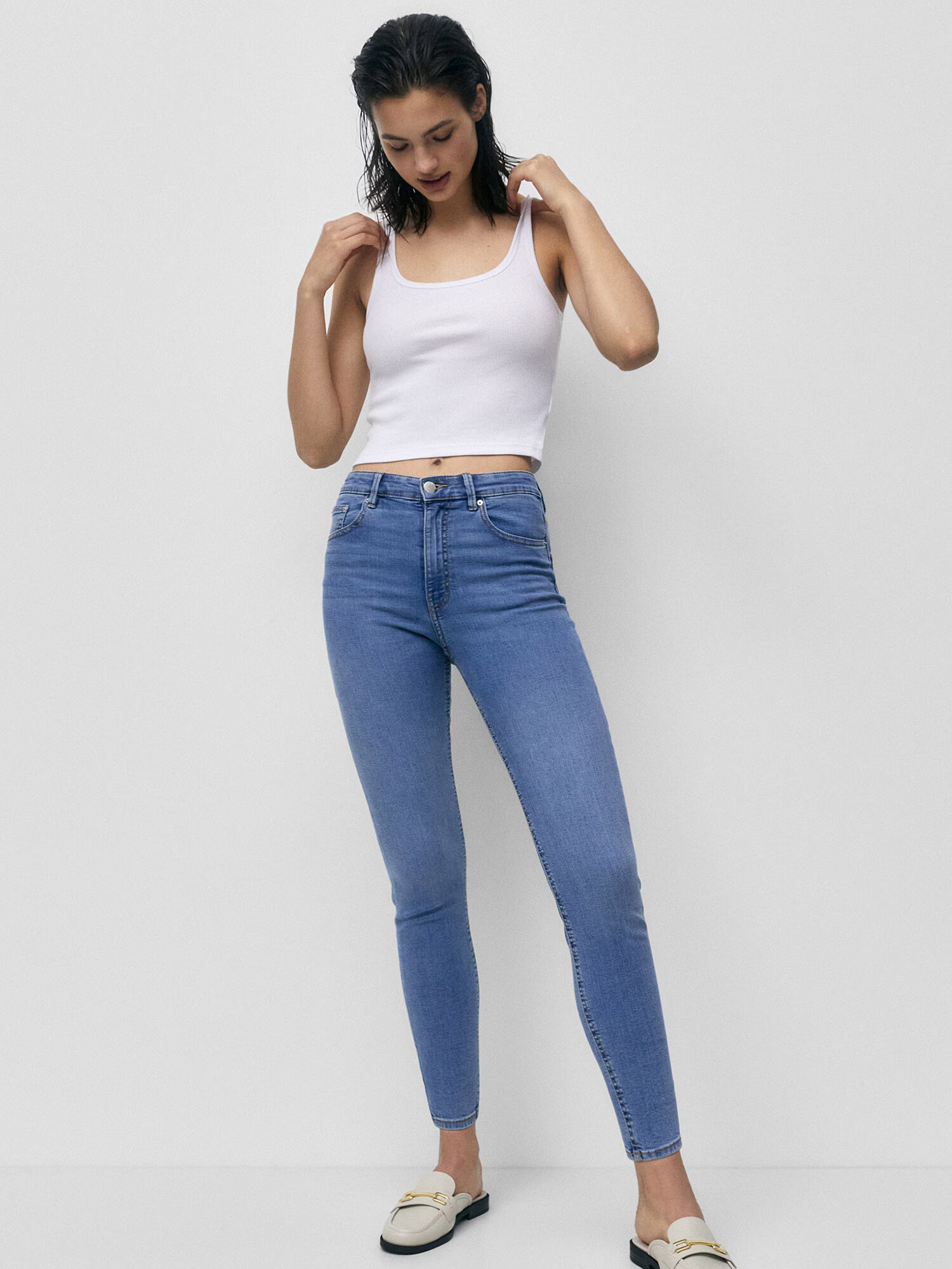 Pull&Bear Kavbojke moder denim - Pepit.si