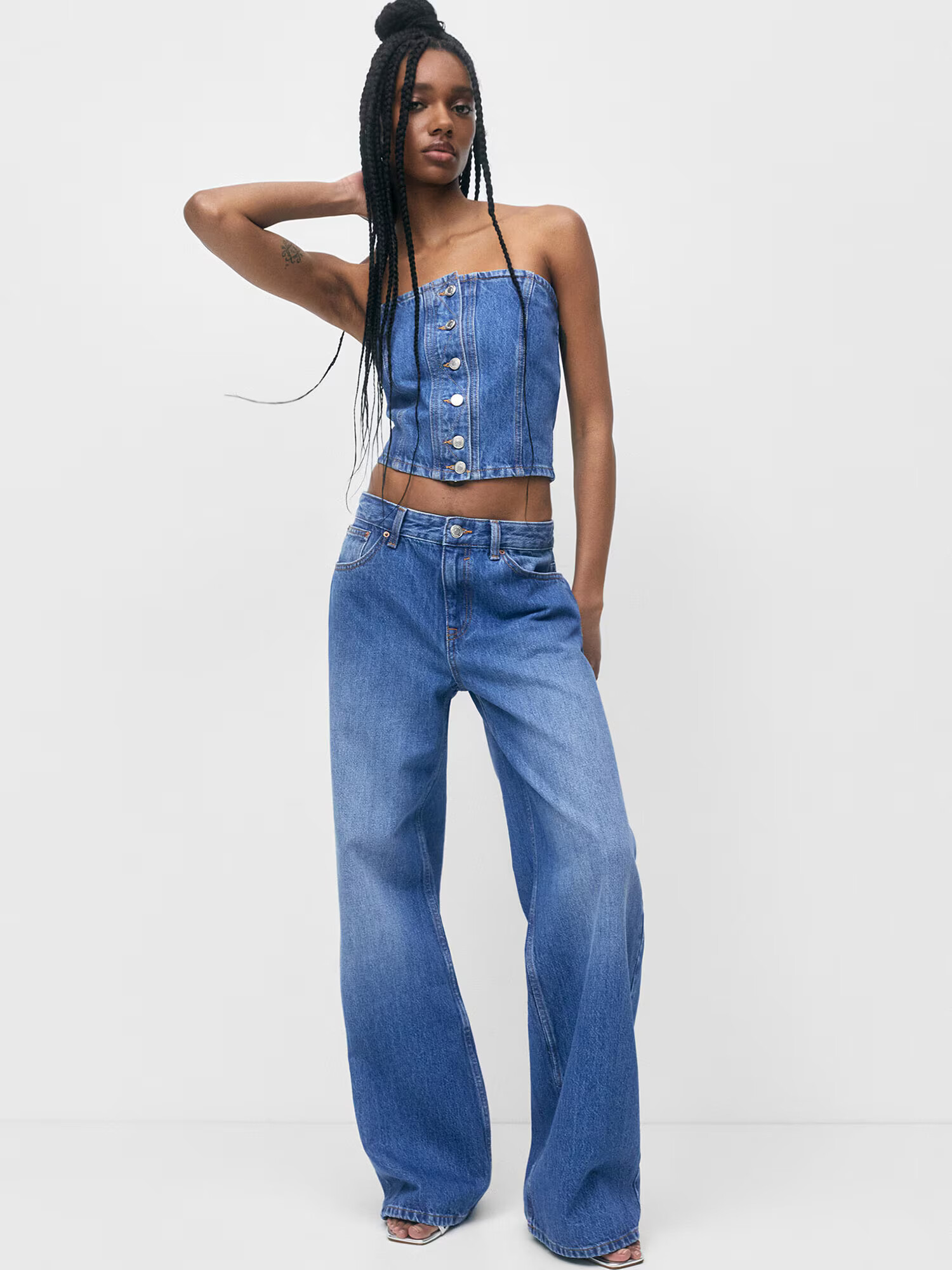 Pull&Bear Kavbojke moder denim - Pepit.si