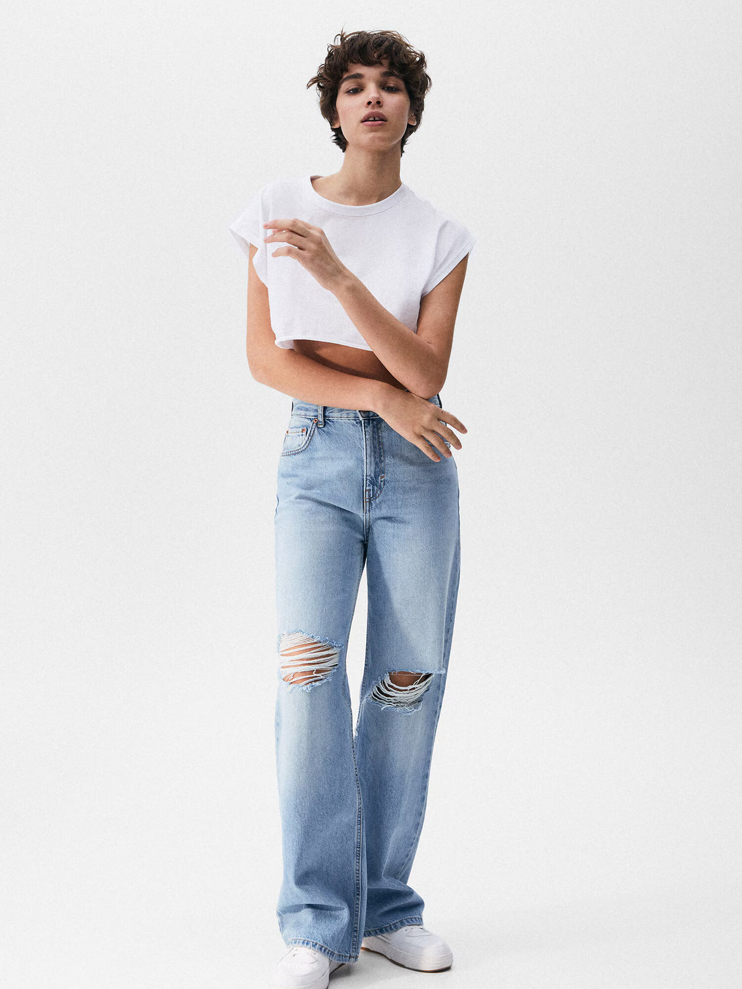 Pull&Bear Kavbojke moder denim - Pepit.si