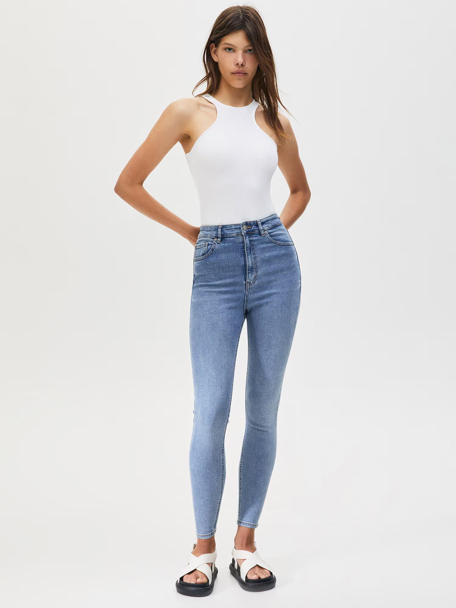 Pull&Bear Kavbojke moder denim - Pepit.si