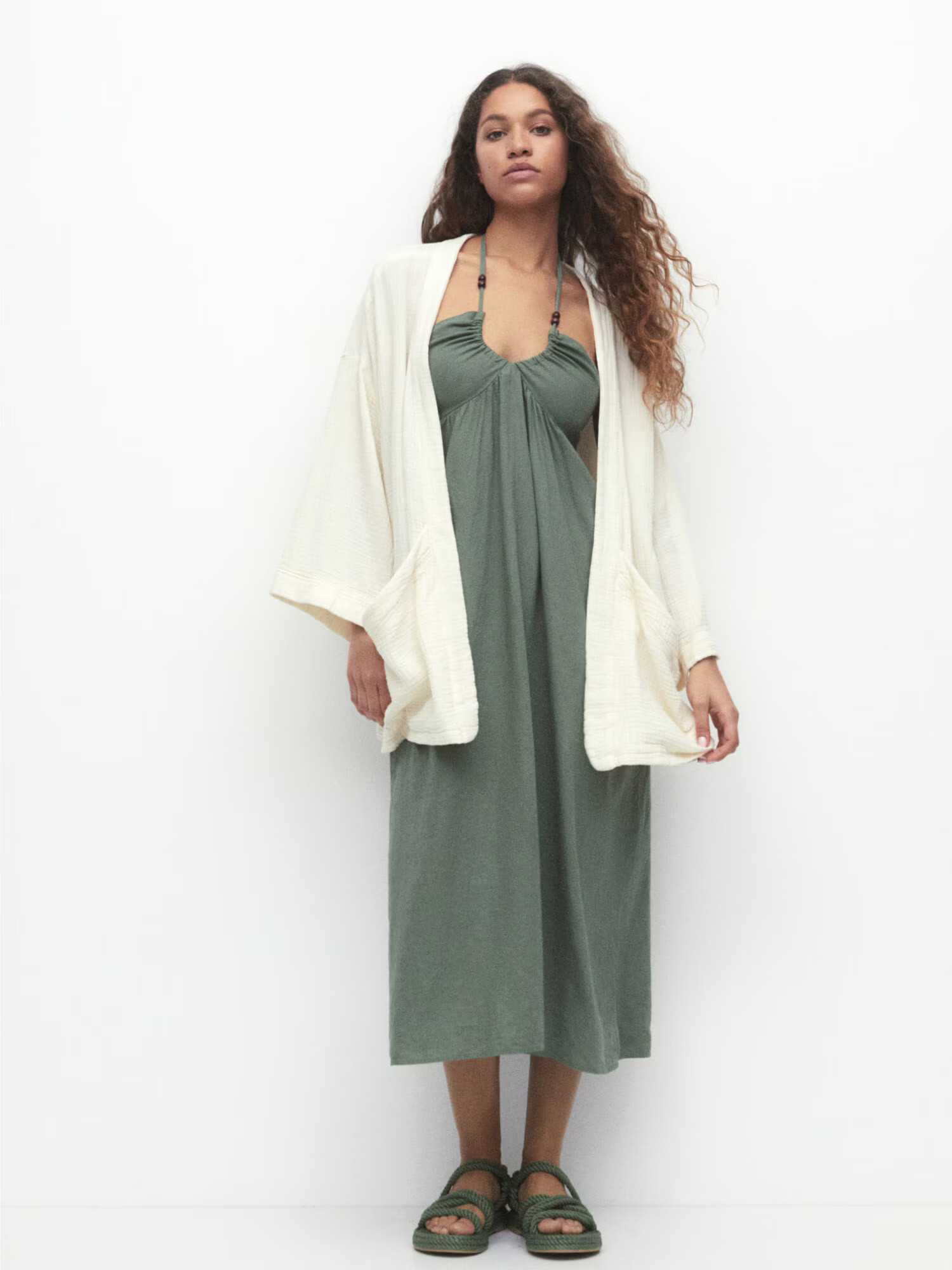 Pull&Bear Kimono kremna - Pepit.si