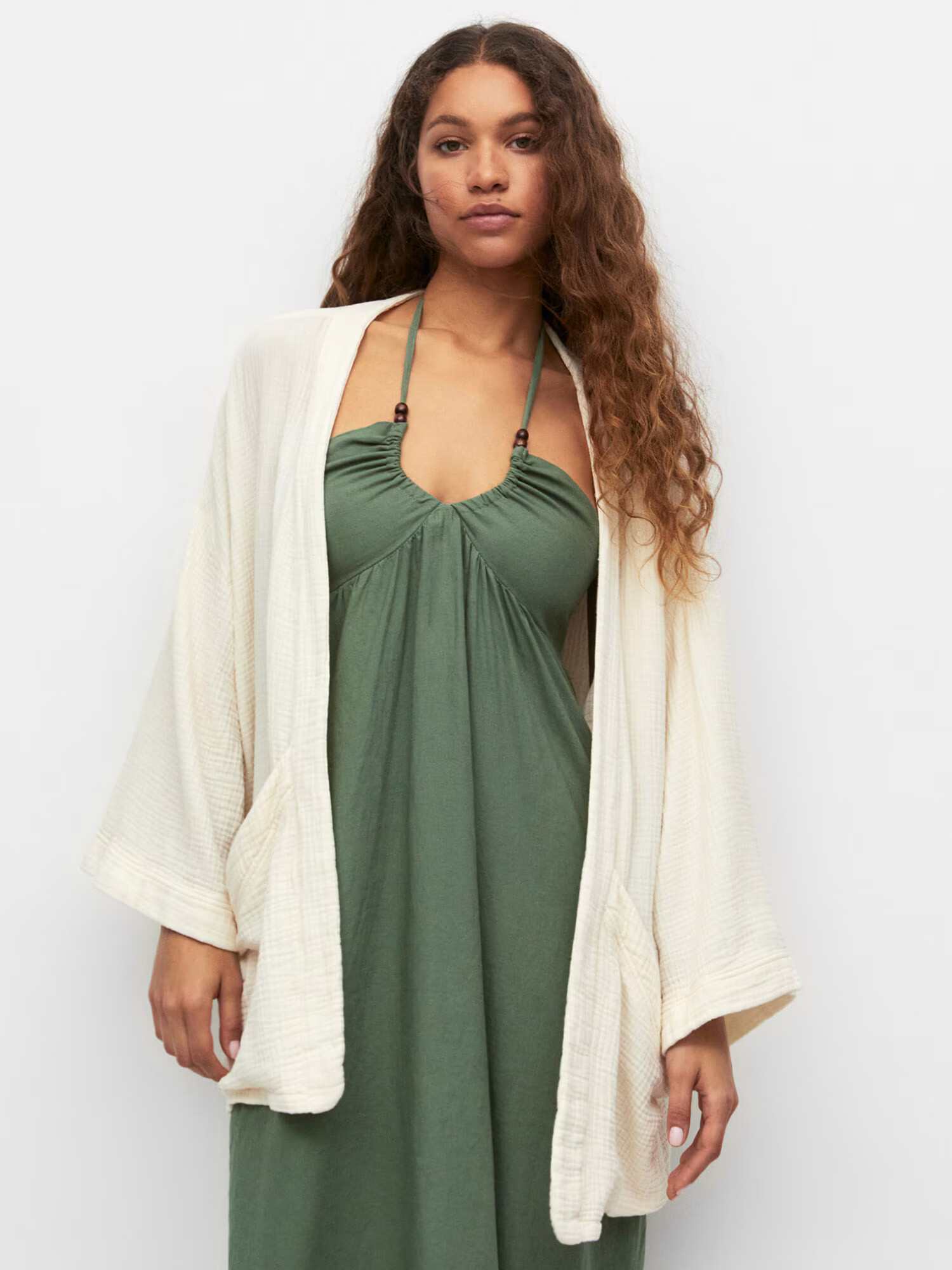 Pull&Bear Kimono kremna - Pepit.si