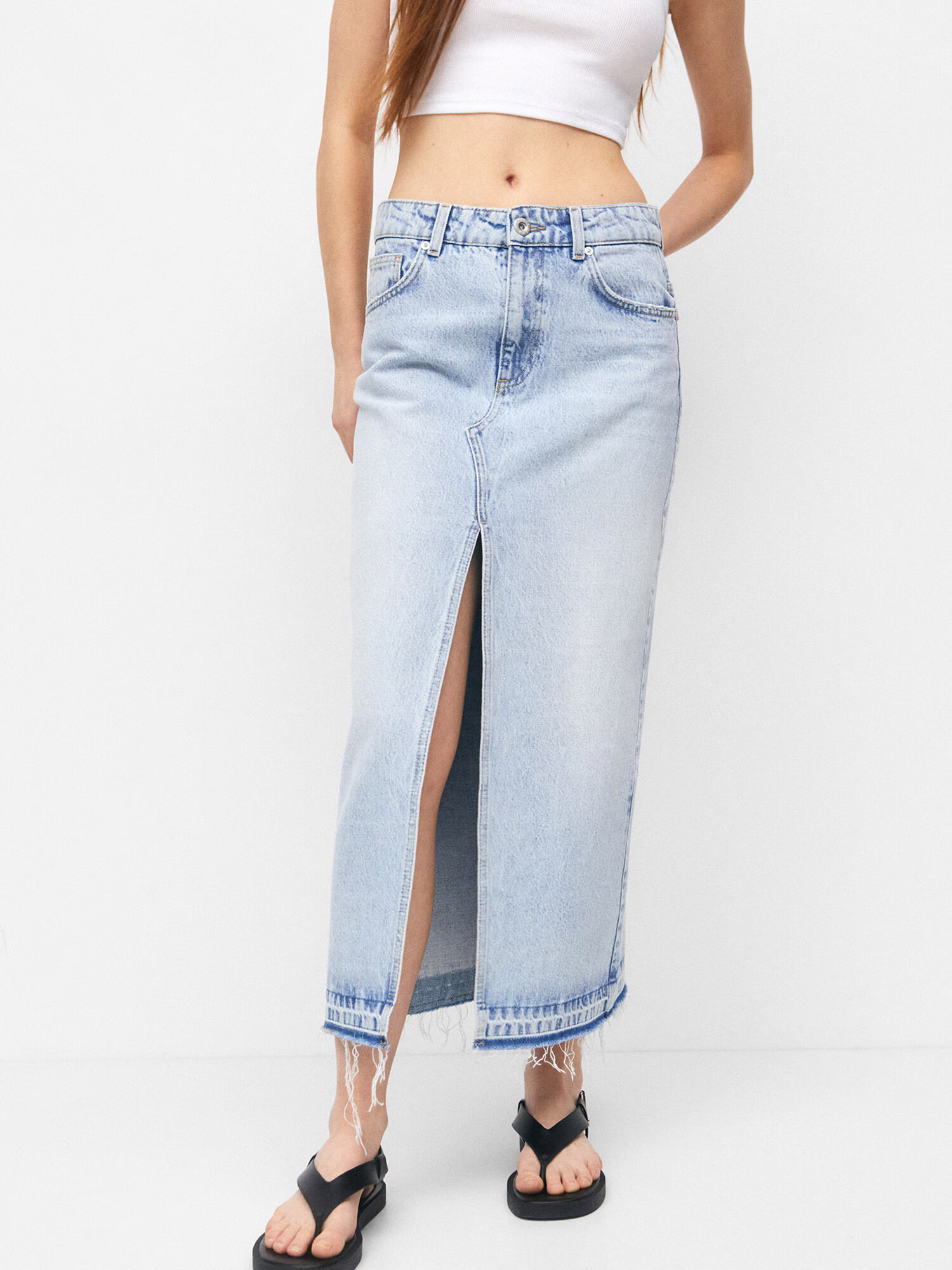 Pull&Bear Krilo moder denim - Pepit.si