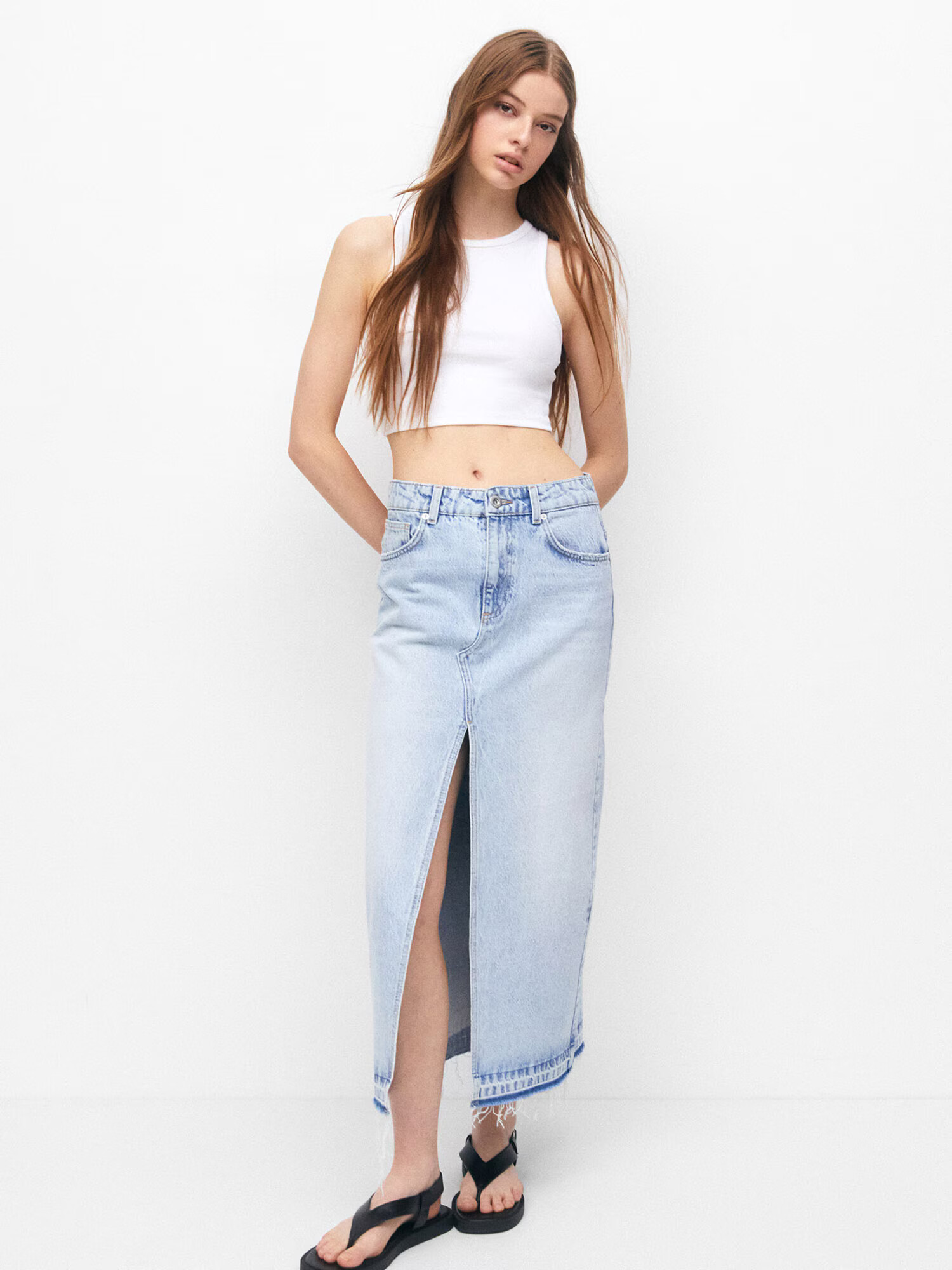 Pull&Bear Krilo moder denim - Pepit.si